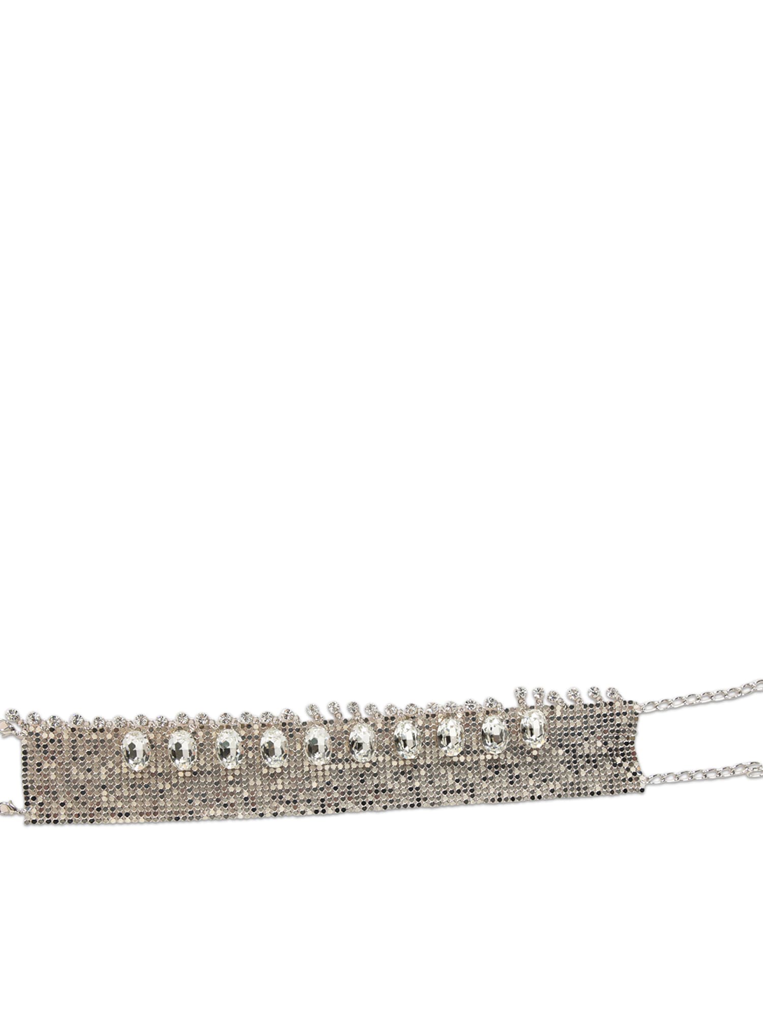 Shop Rabanne Silver Pixel Choker Necklace In Metallic