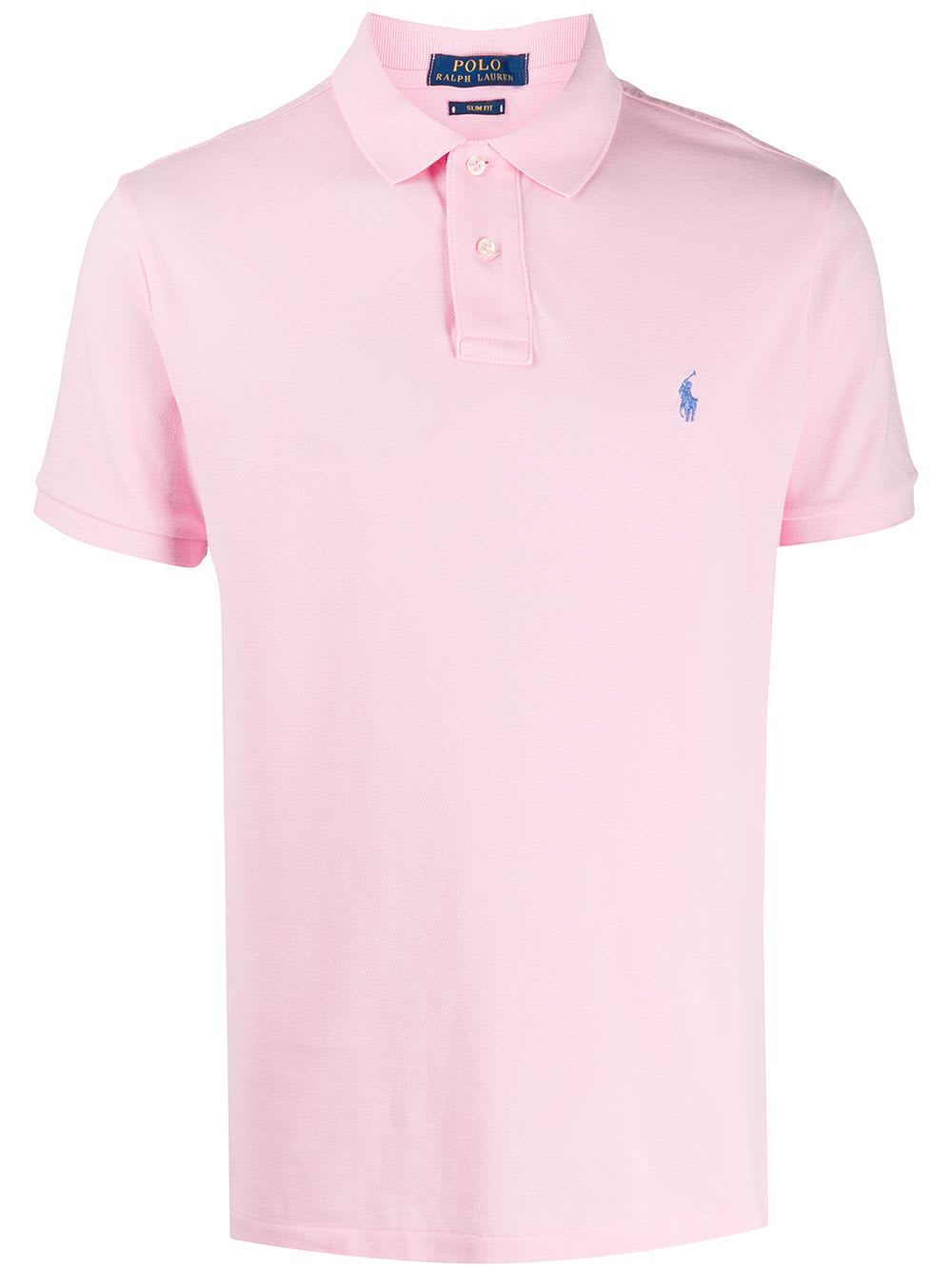 Ralph Lauren Man Pink And Blue Slim-fit Pique Polo Shirt