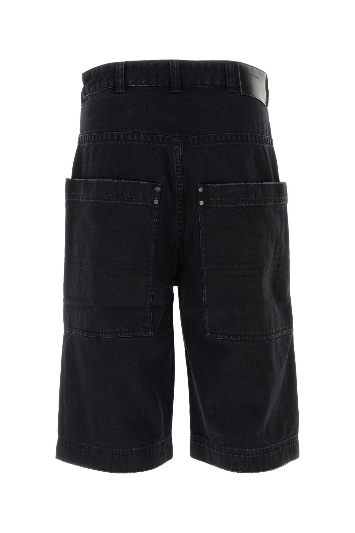 Shop Entire Studios Black Denim Bermuda Shorts In Grey