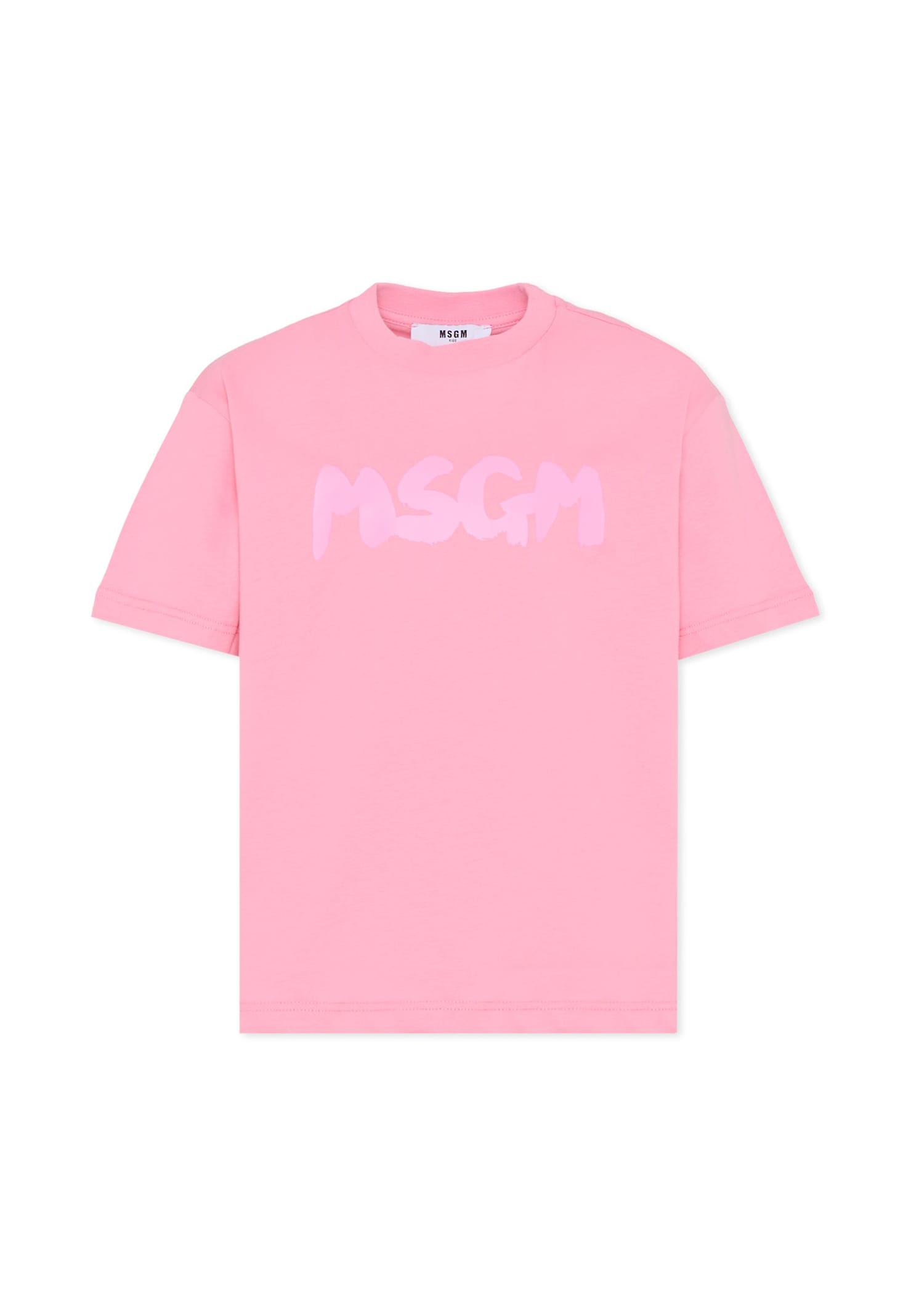 Msgm Pink T-shirt For Girl With Logo In Pink