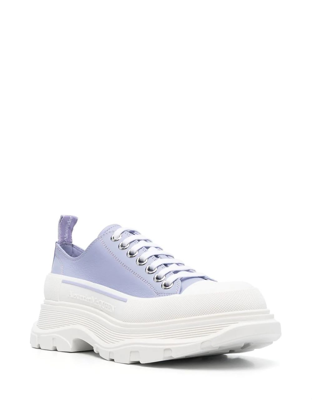 Alexander Mcqueen Light Purple Leather Tread Slick Sneakers In Viola