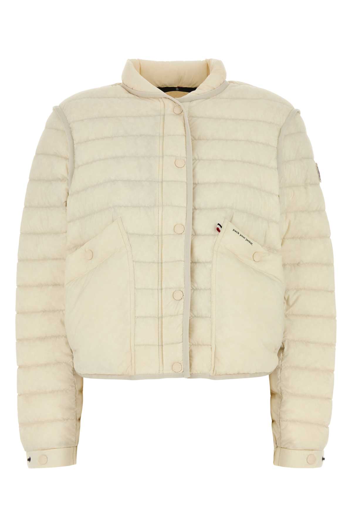 Moncler Ivory Nylon Madulain Down Jacket In 04a