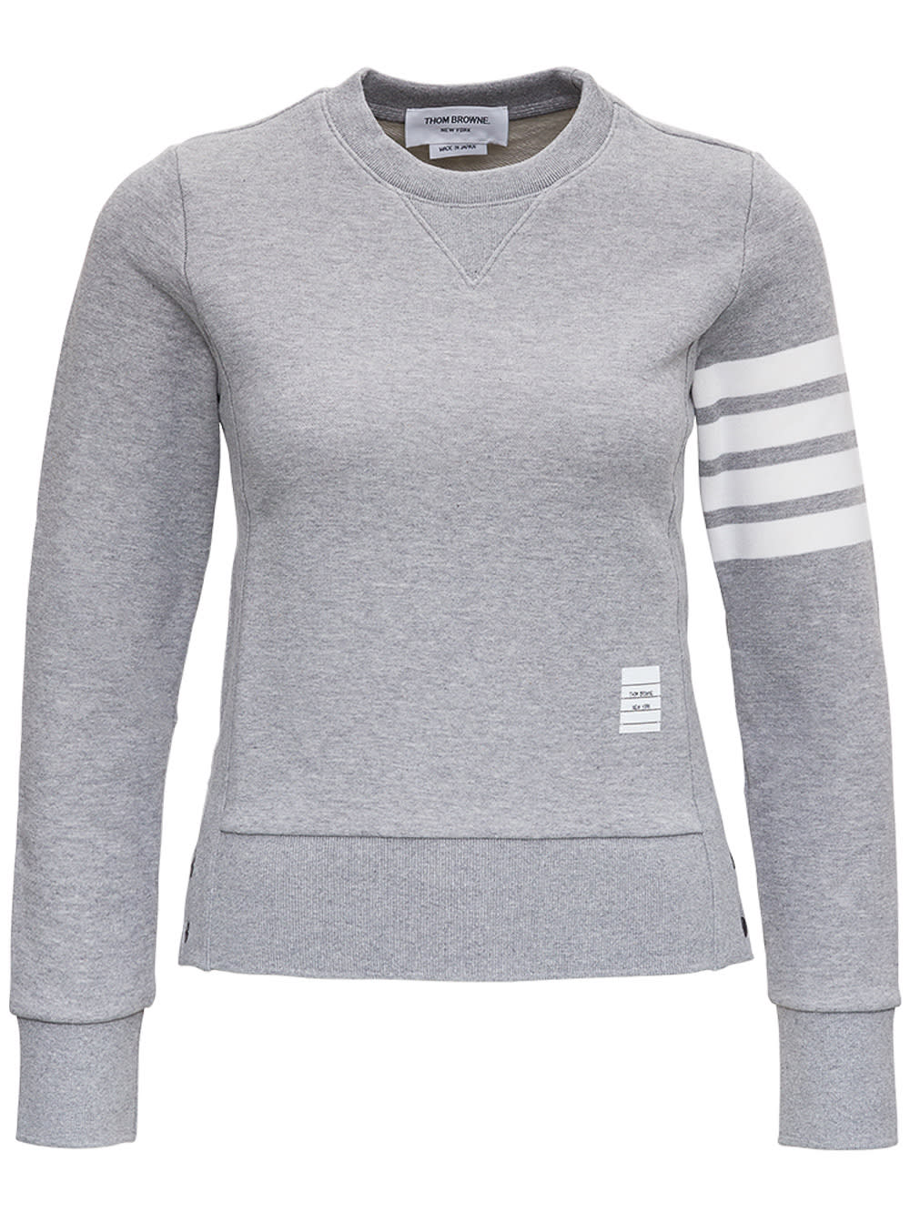 Thom Browne Gray Jersey Sweatshirt With 4bar Detail In Brown