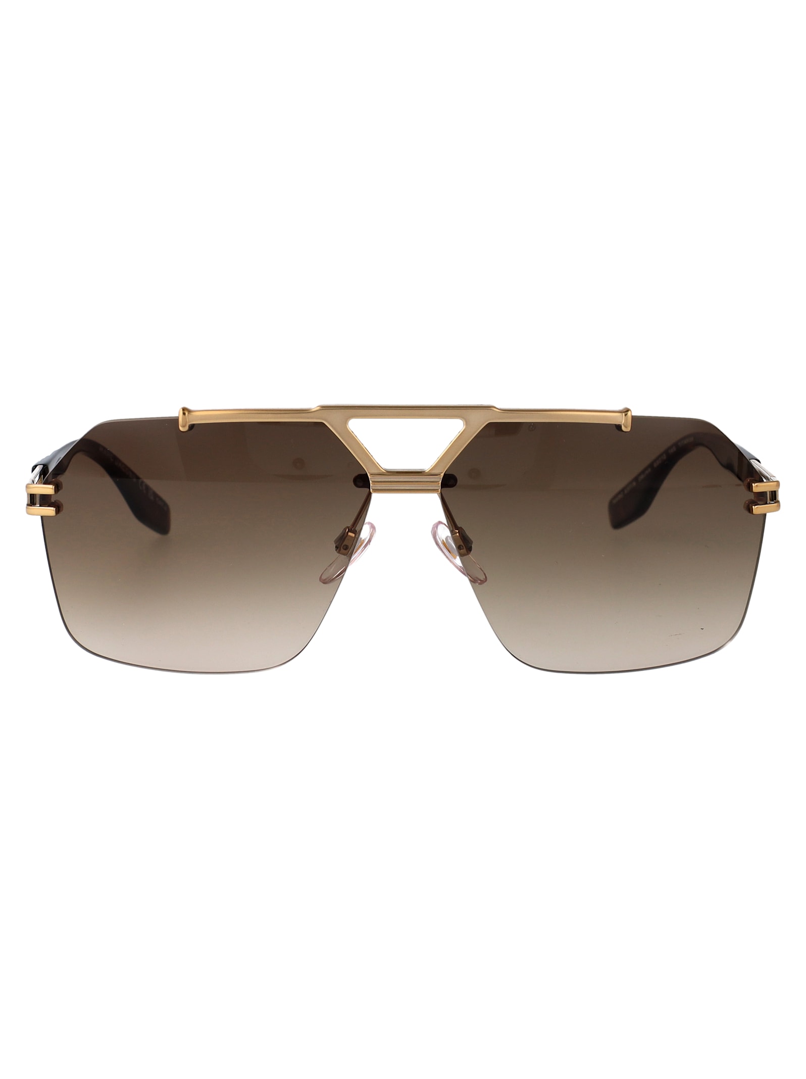 Marc Jacobs Gold Havana Titanium Sunglasses In Gold