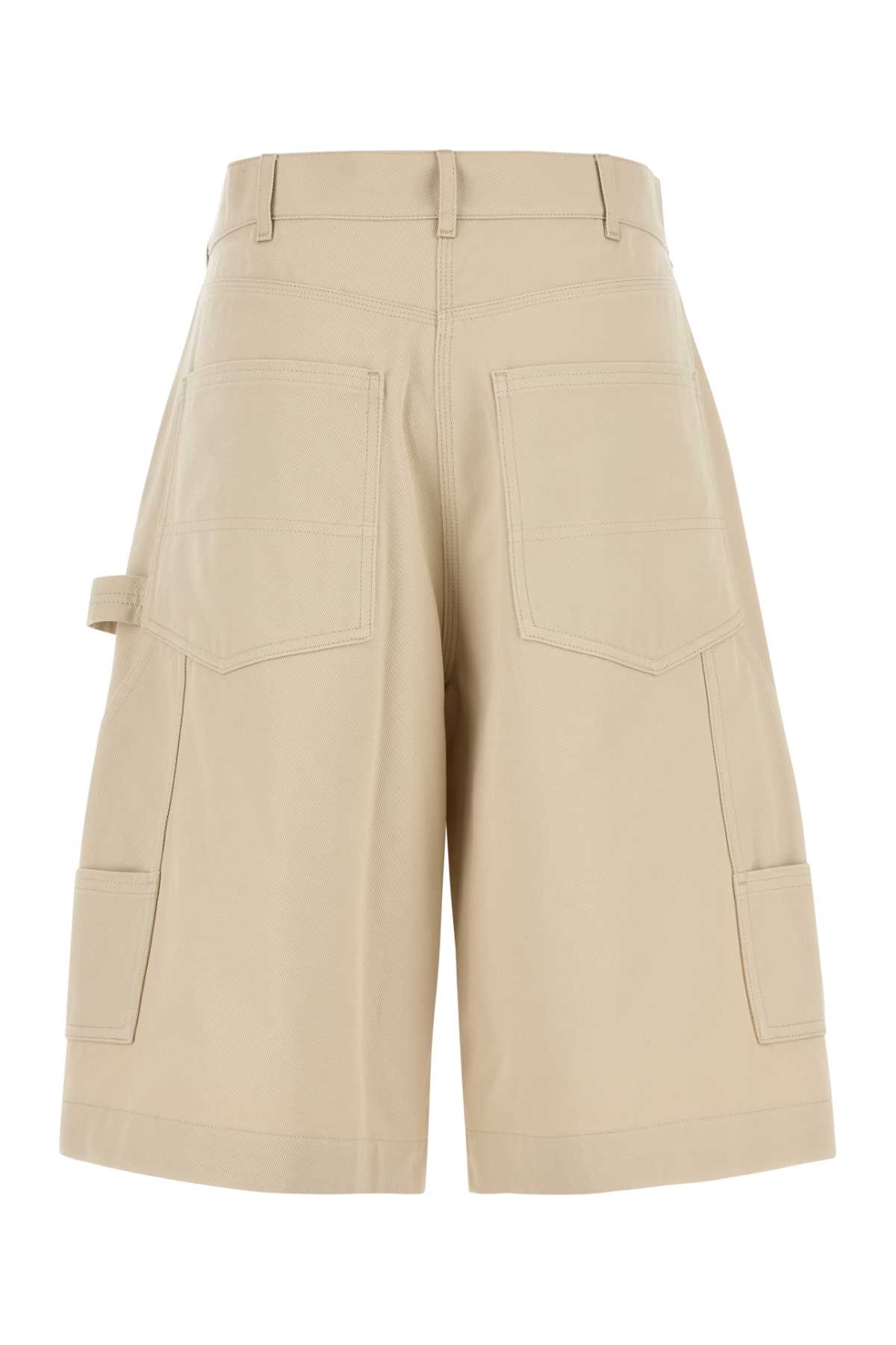 Weekend Max Mara Beige Denim Arturo Bermuda Shorts In Brown