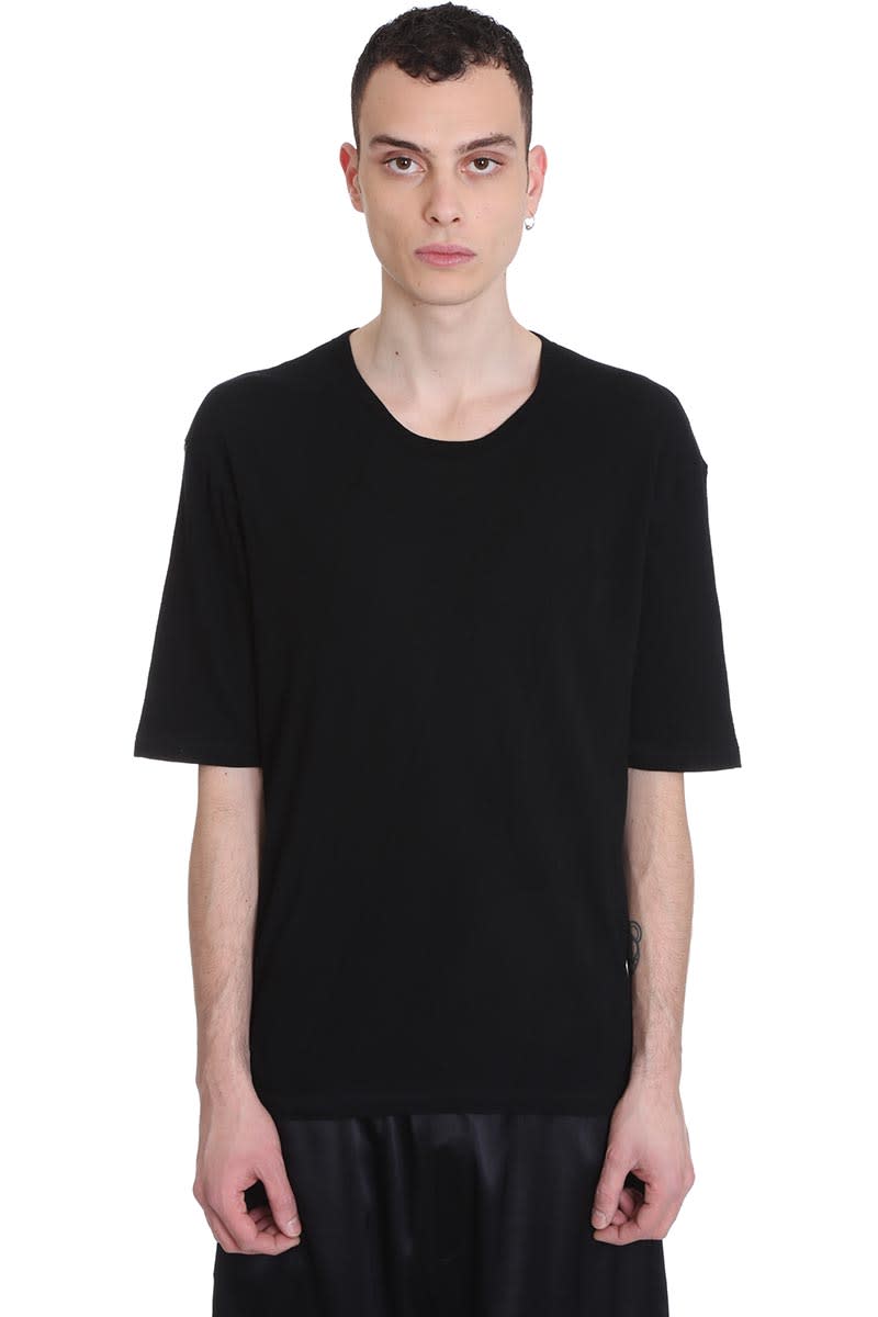 LANEUS T-SHIRT IN BLACK COTTON,11312920