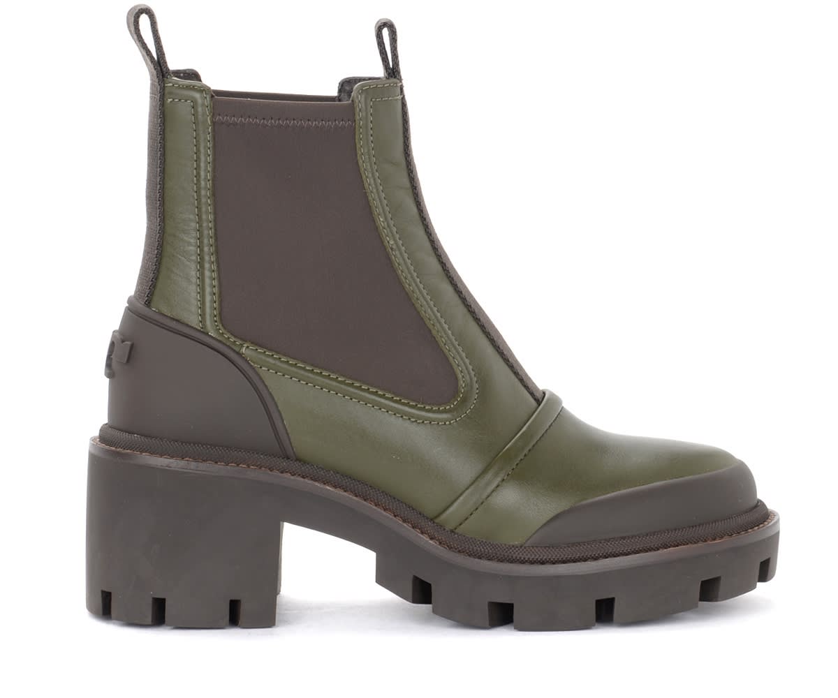 Tory Burch Chelsea Ankle Boot In Green Leather