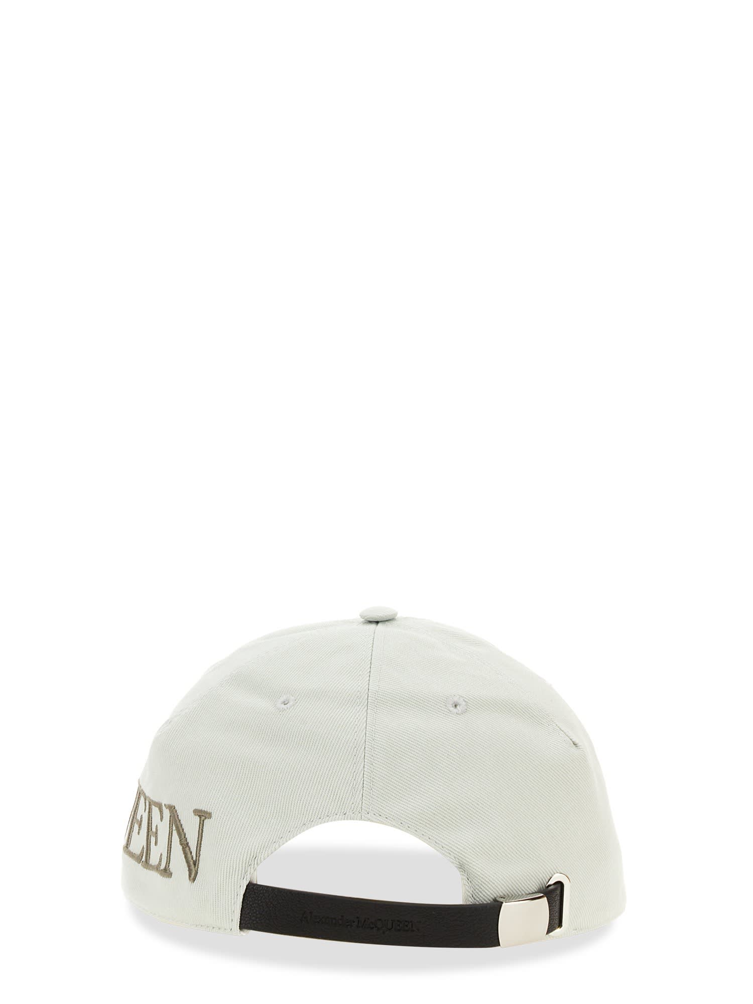 Alexander Mcqueen Sporty Hat With Curved Brim And Eyelet Vents In Verde
