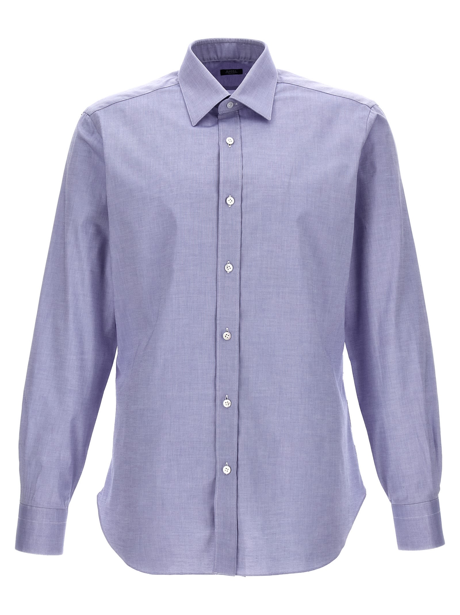 Barba Napoli Barba Micro Operated Shirt In Light Blue