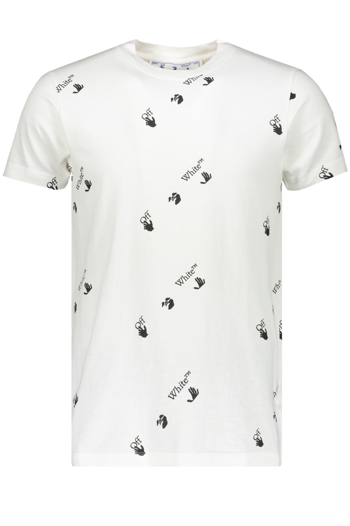 Off-white Short Sleeve Printed Cotton T-shirt In White