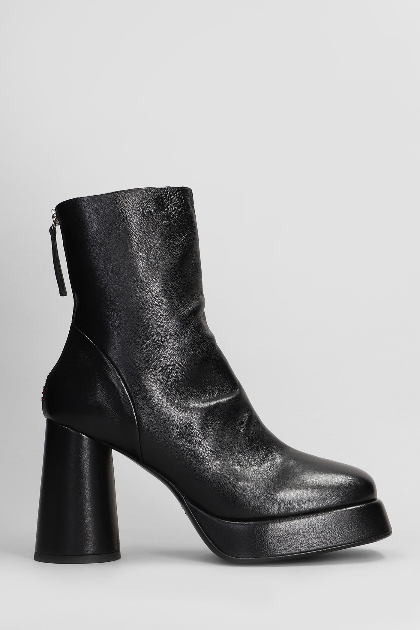 Shop Halmanera Baron High Heels Boots In Black Leather In Marrone