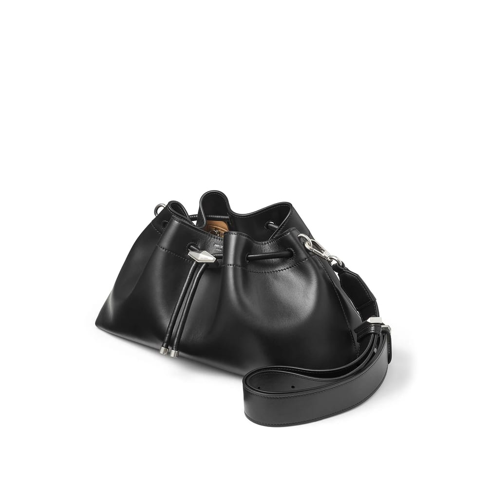 Jimmy Choo E/w Bon Bon Soft Shiny Leather Bag In Black