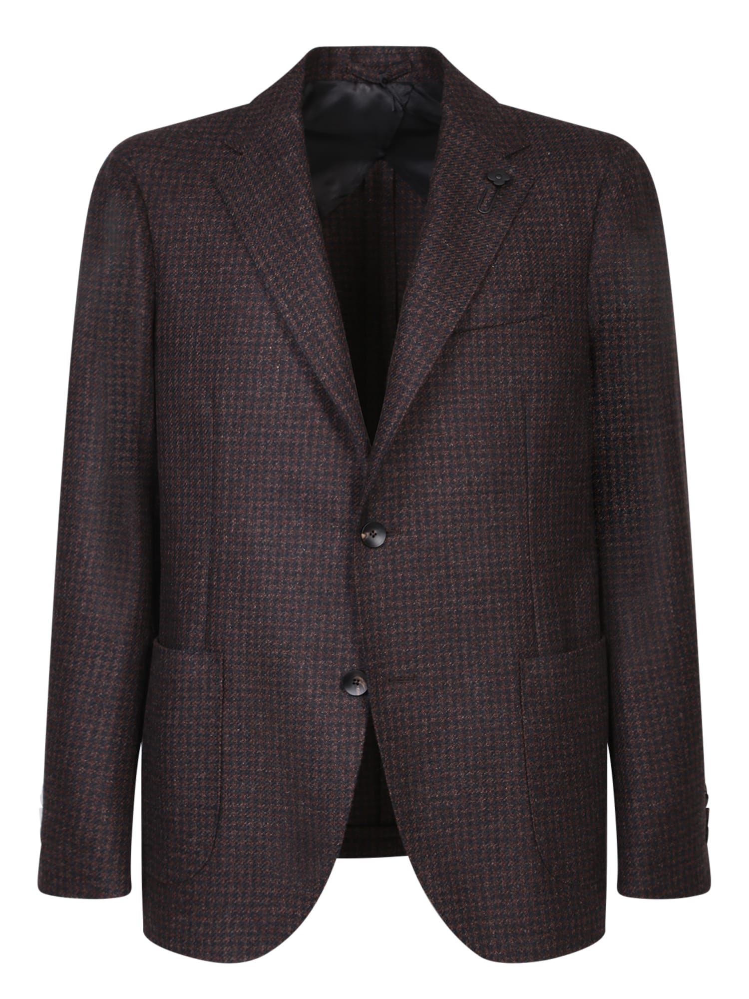 Shop Lardini Brown Fabric Jacket