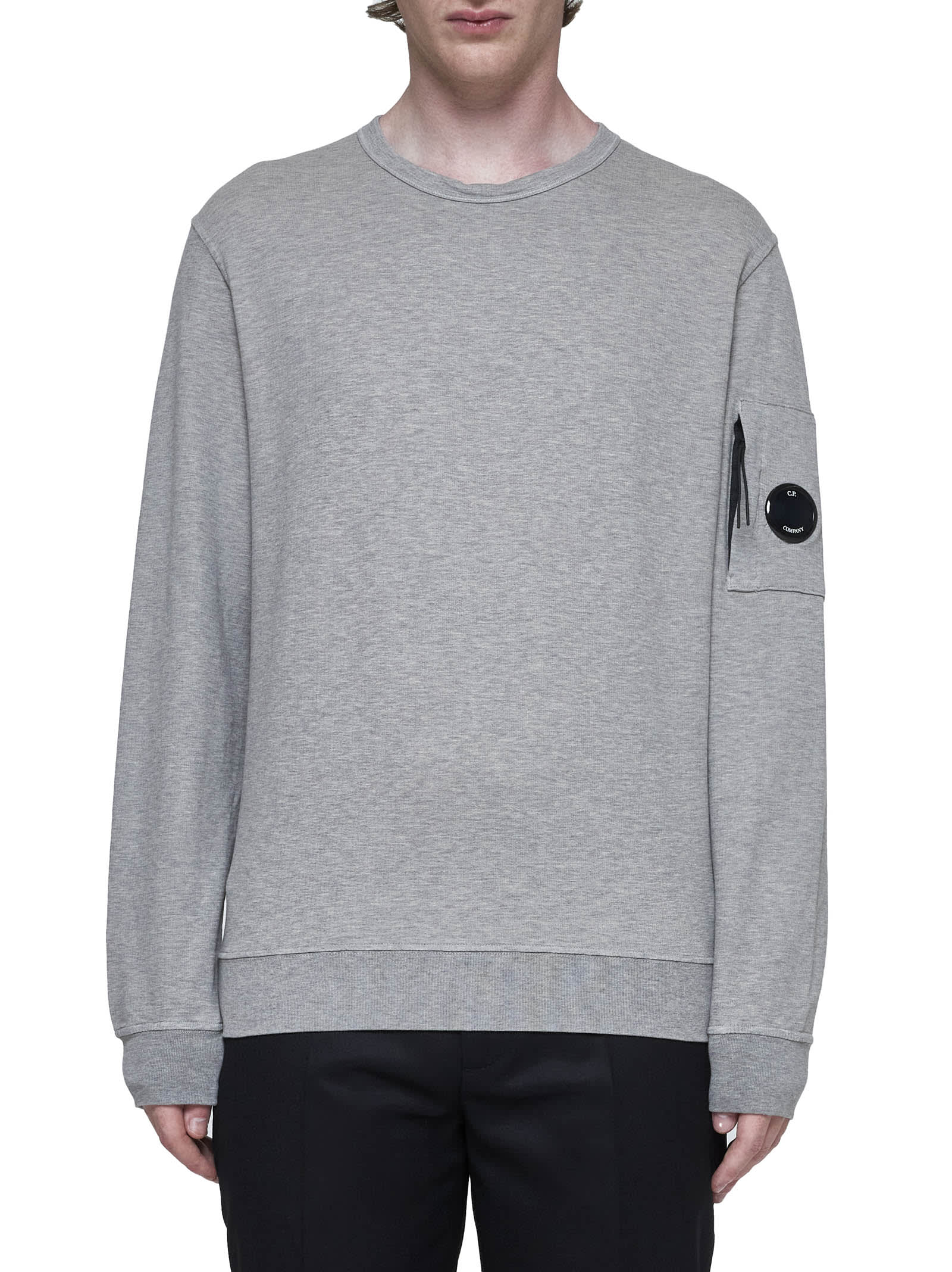 Shop C.p. Company Sweater In Greystone Melange