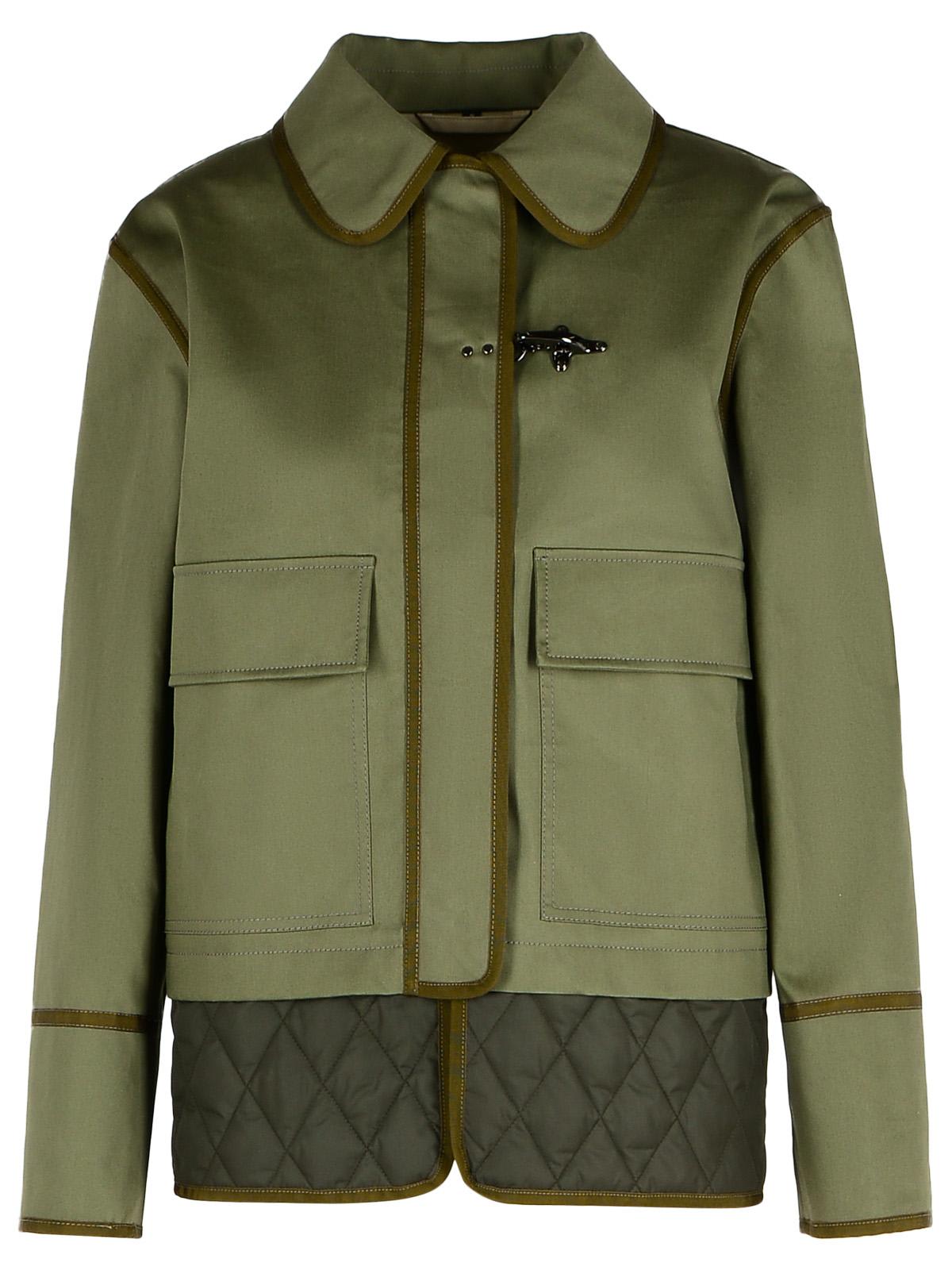Fay Green Cotton Blend Jacket In Green