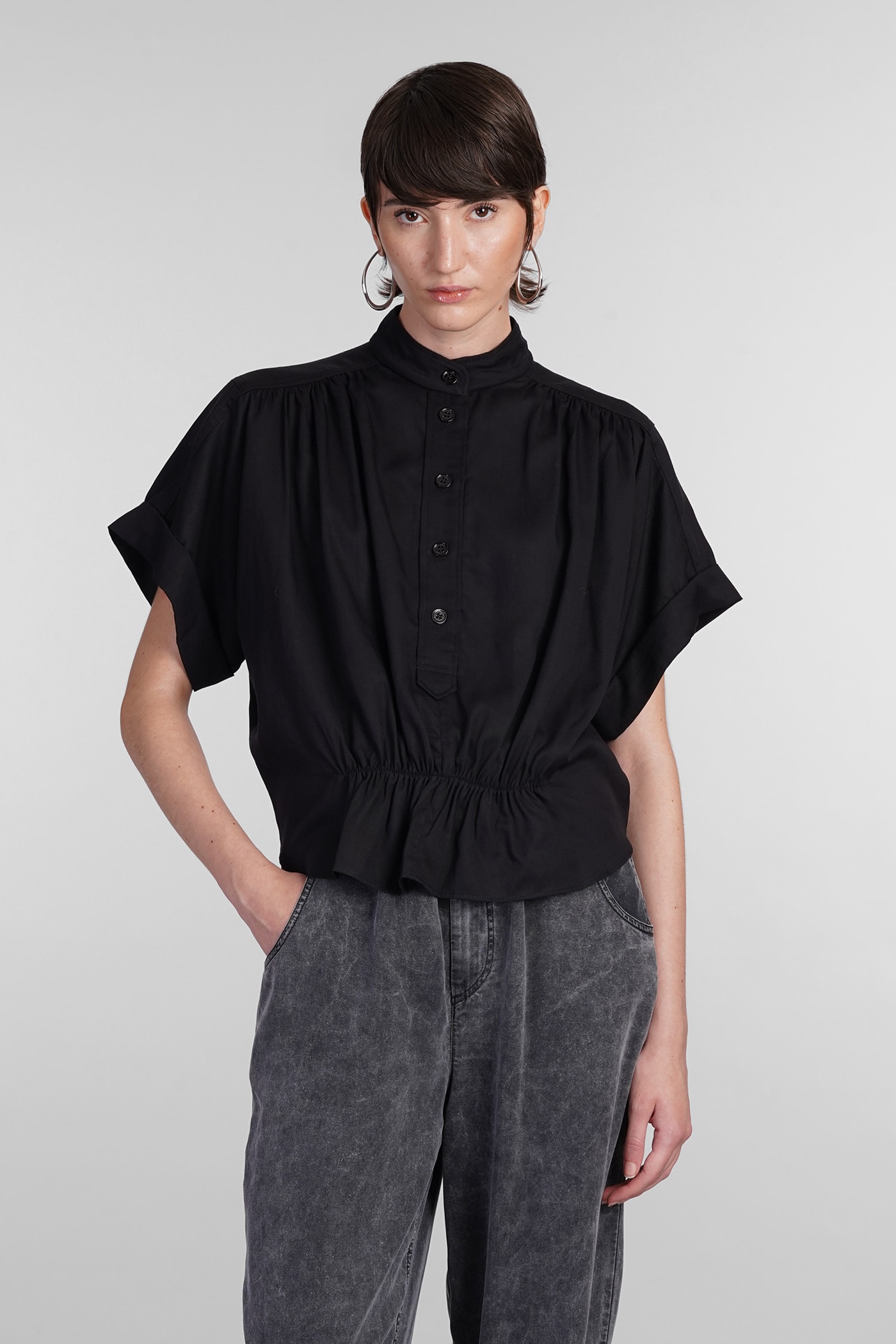 Marant Étoile Viviana Blouse In Black Wool And Polyester