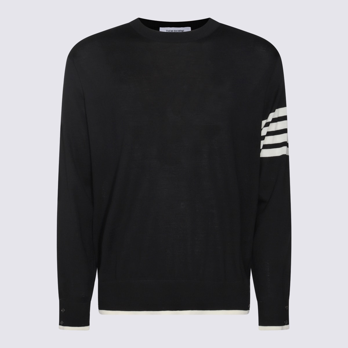 Shop Thom Browne Black Wool Knitwear