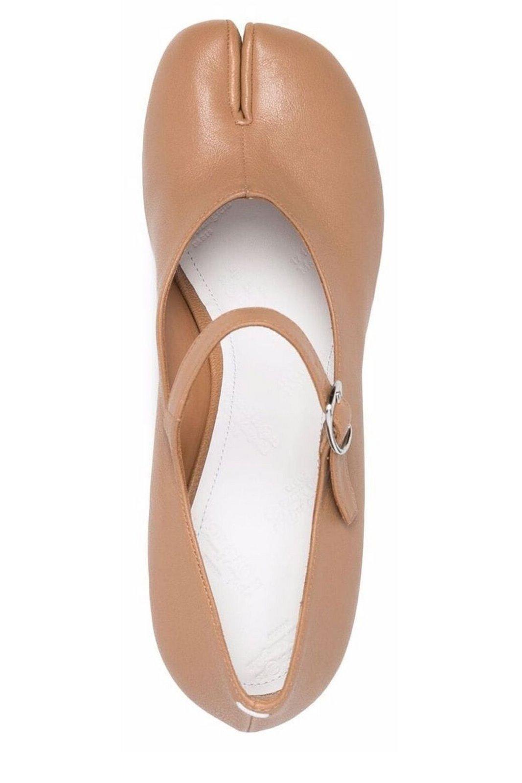 Shop Maison Margiela Tabi Ankle Strap Pumps In Nude