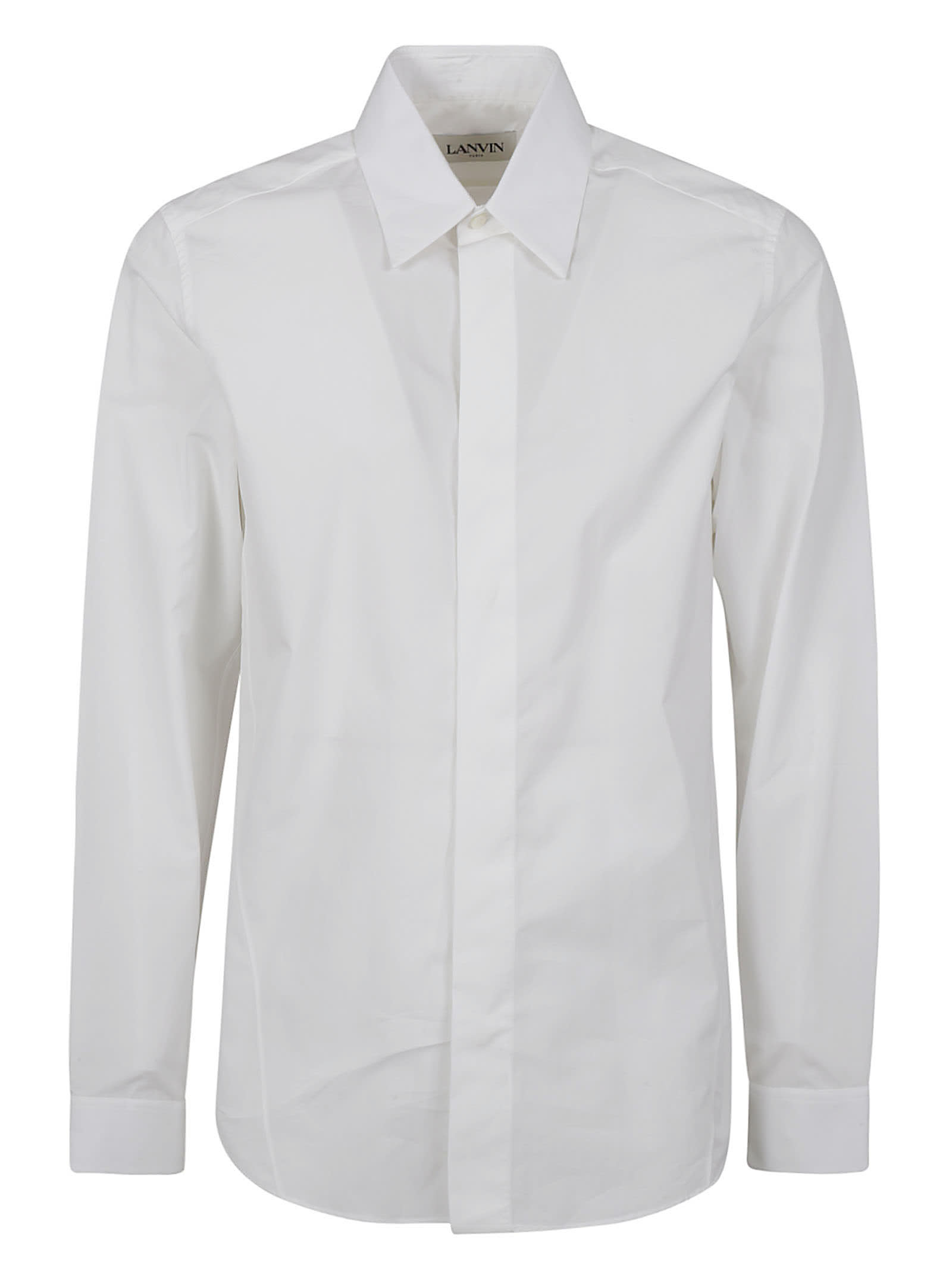Shop Lanvin Poplin Slim Fit Shirt In Optic White
