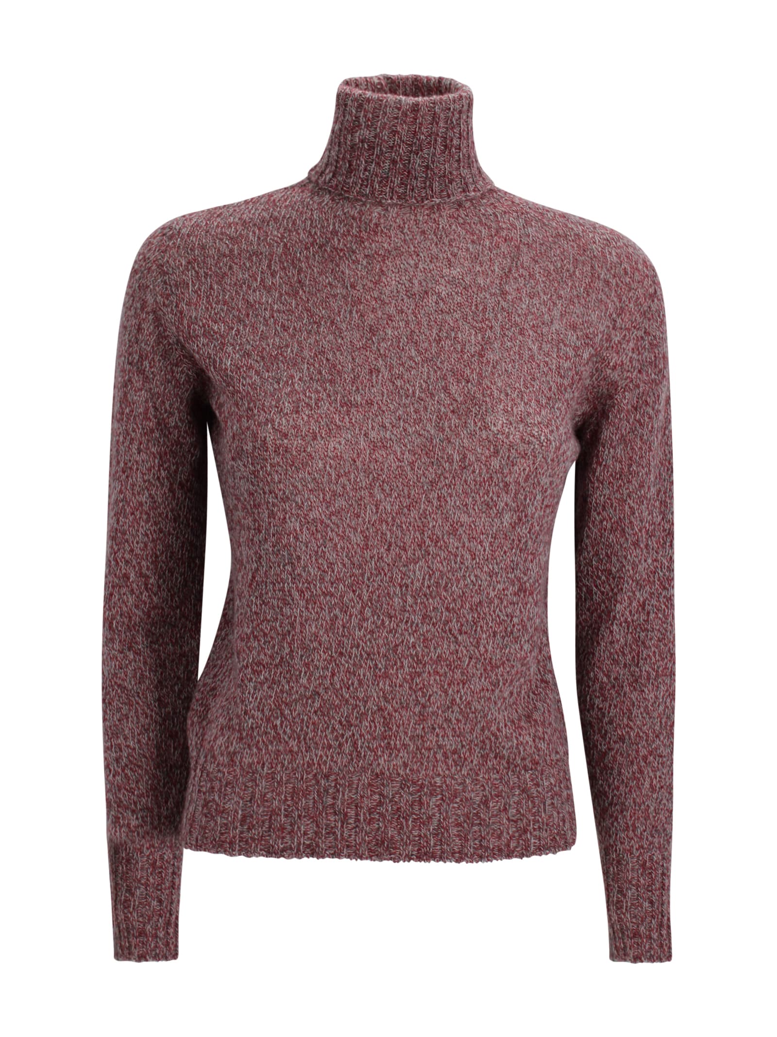 Be You Round Neck Cashmere Sweater In A Mottled Texture In Black