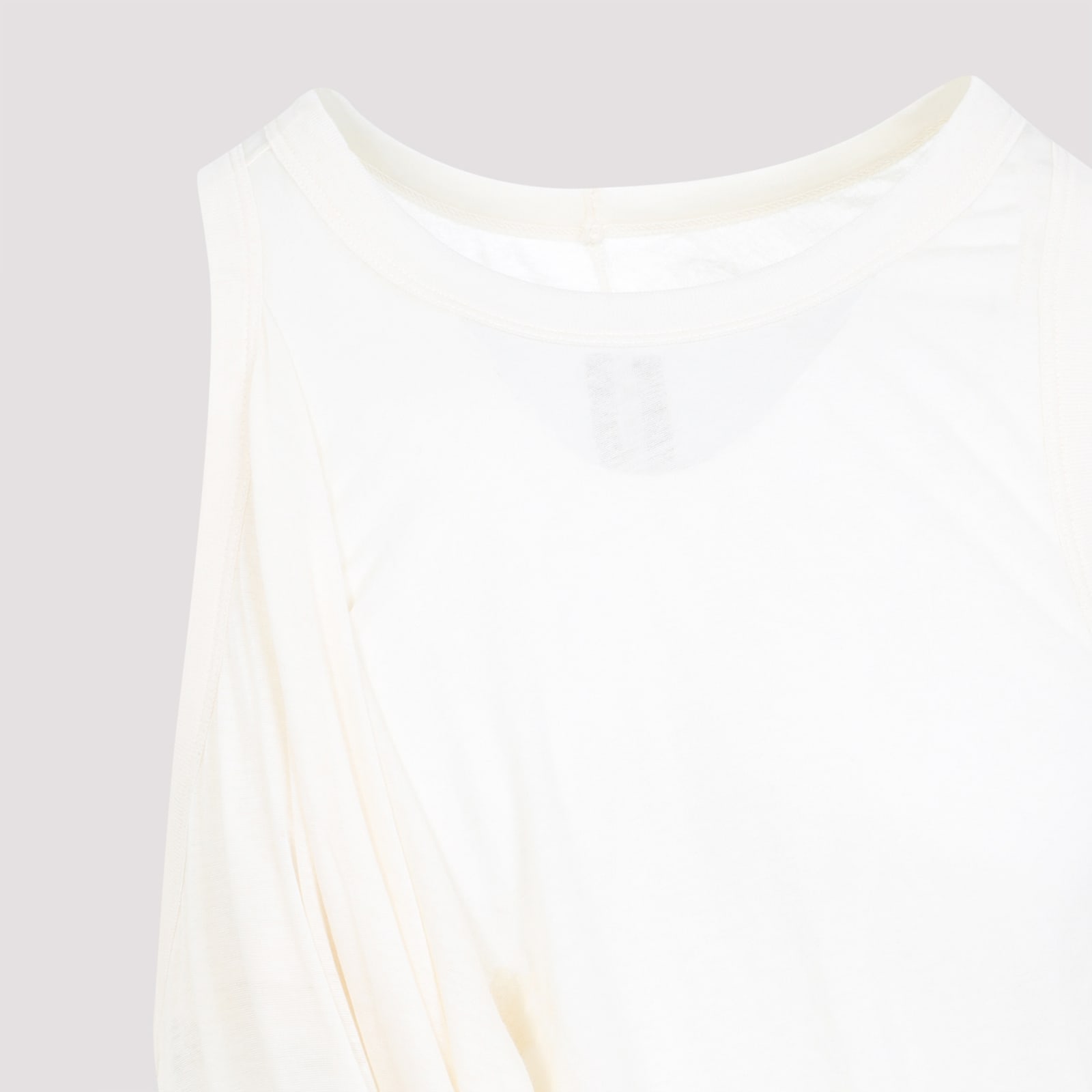 Rick Owens Draped Cotton Sleeveless Top In Neutral Palette In Natural