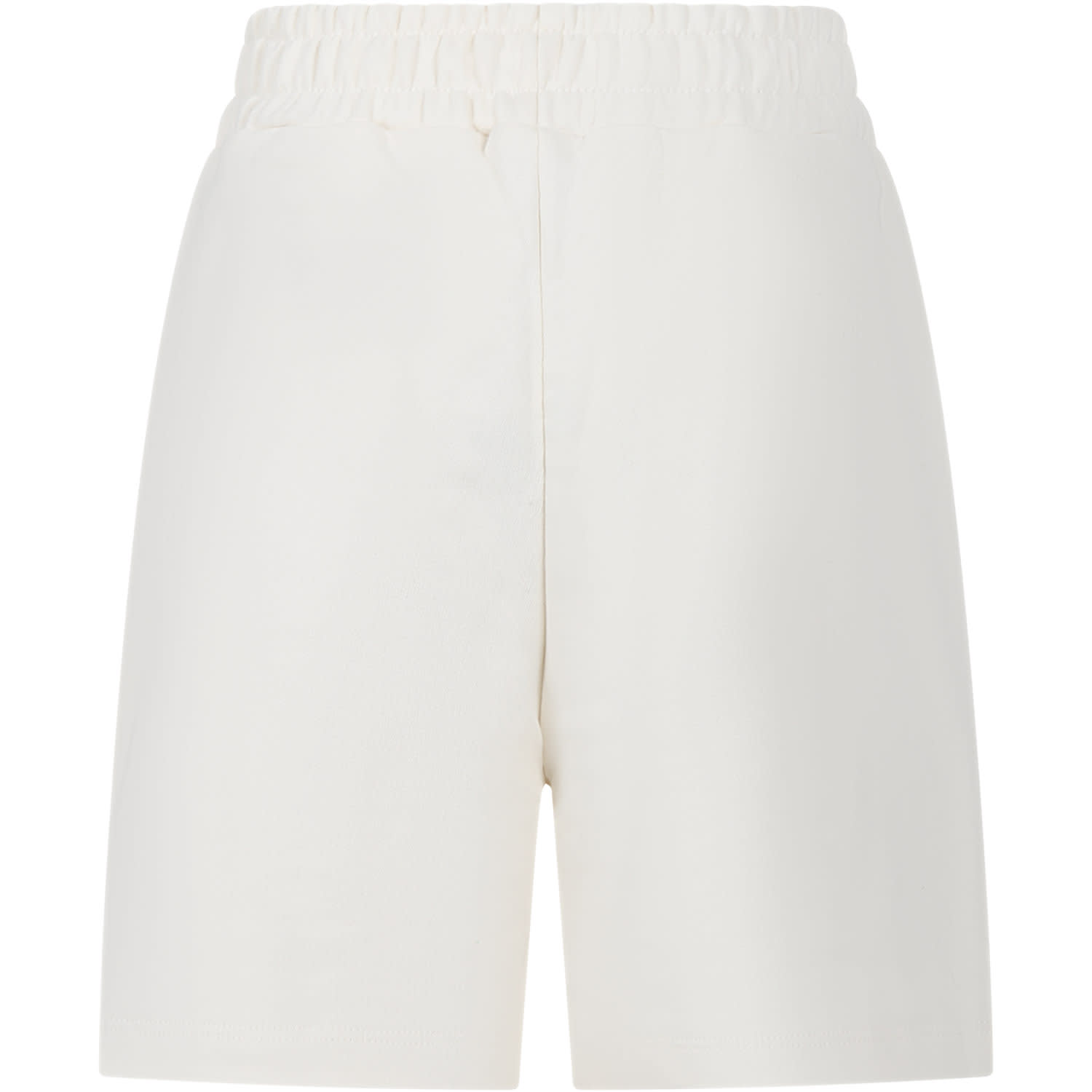 Msgm Ivory Shorts For Boy With Logo In Beige