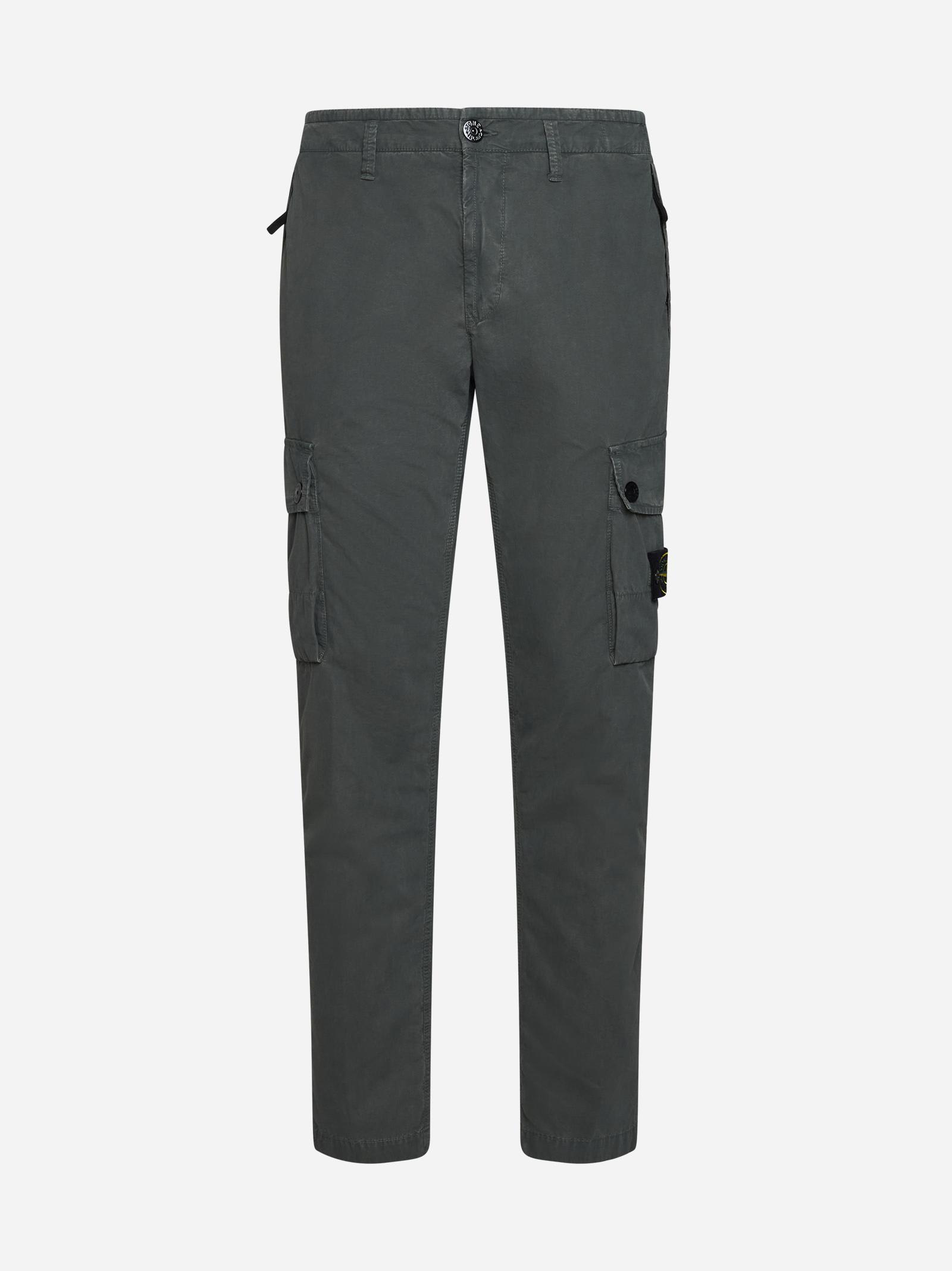 Shop Stone Island Slim-fit Cotton Cargo Trousers In Verde