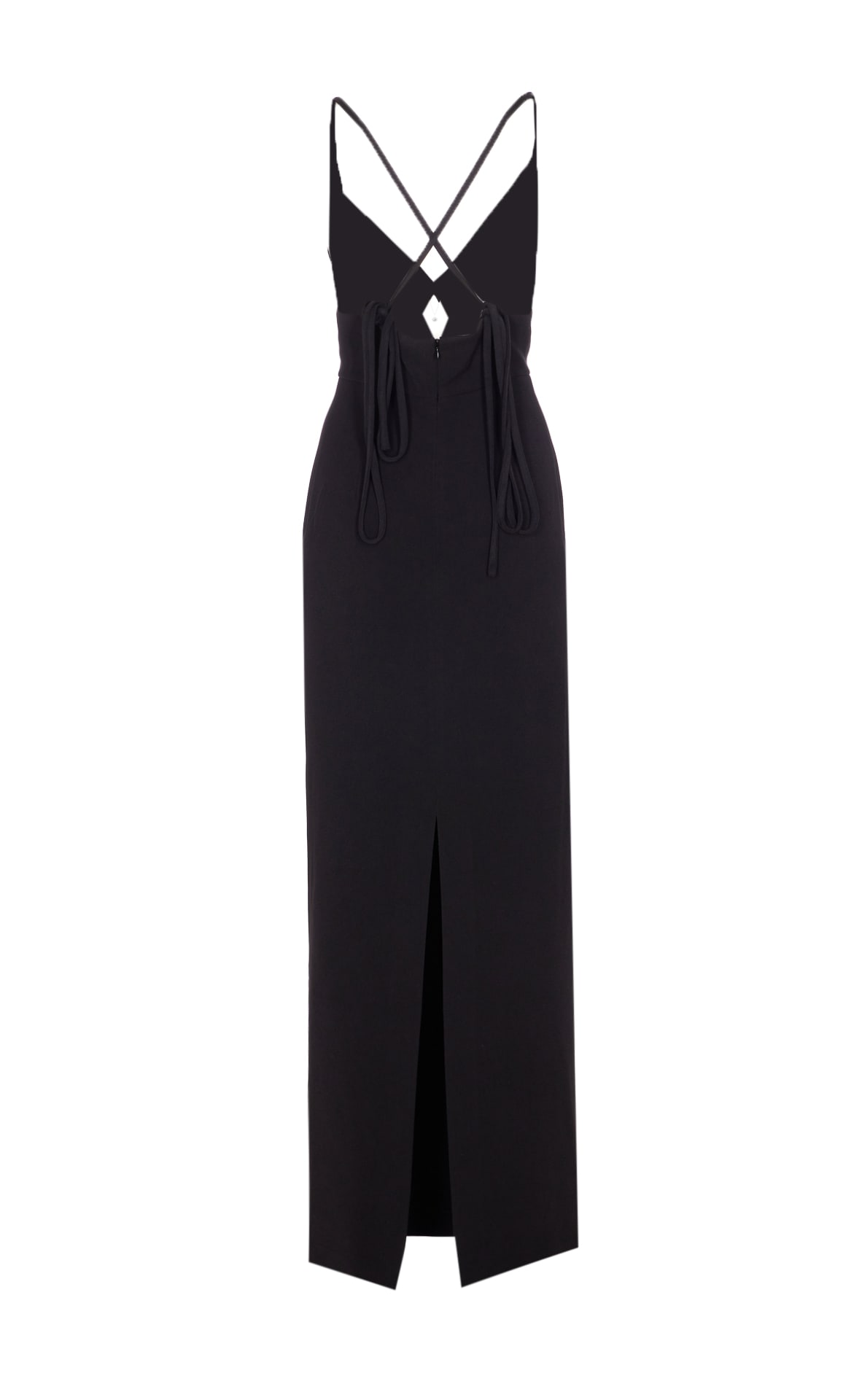 Solace London Milly Cross-back Maxi Dress In Black