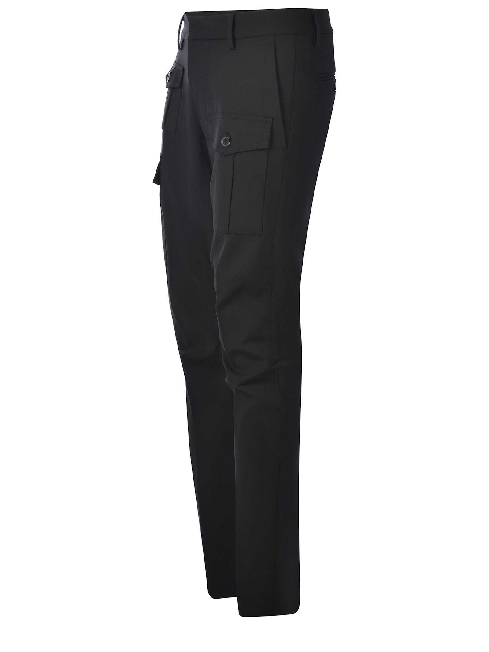 Shop Dsquared2 Trousers  Sexy Cargo Made Of Wool In Black