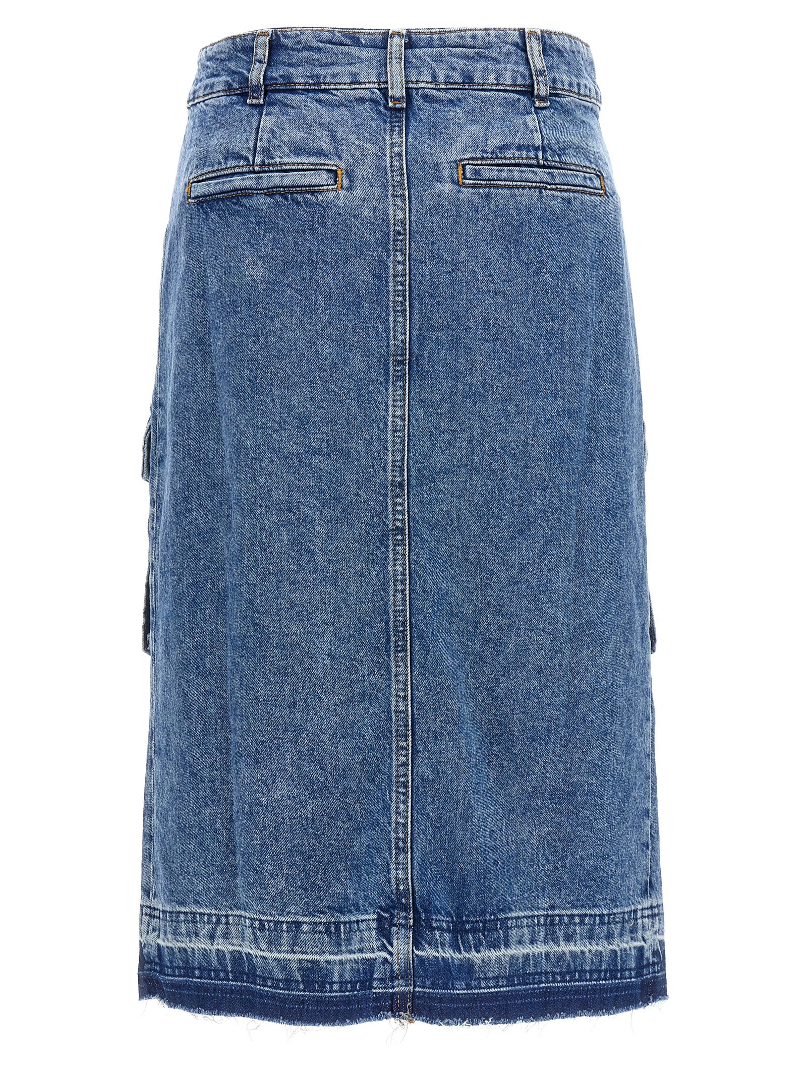 Shop M05ch1n0 Jeans Denim Skirt In Light Blue