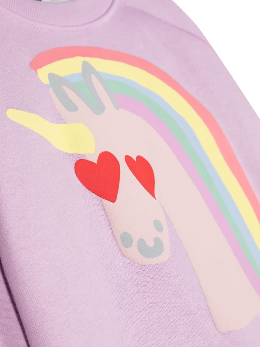 Shop Stella Mccartney Unicorn Crewneck Sweatshirt In Lilac