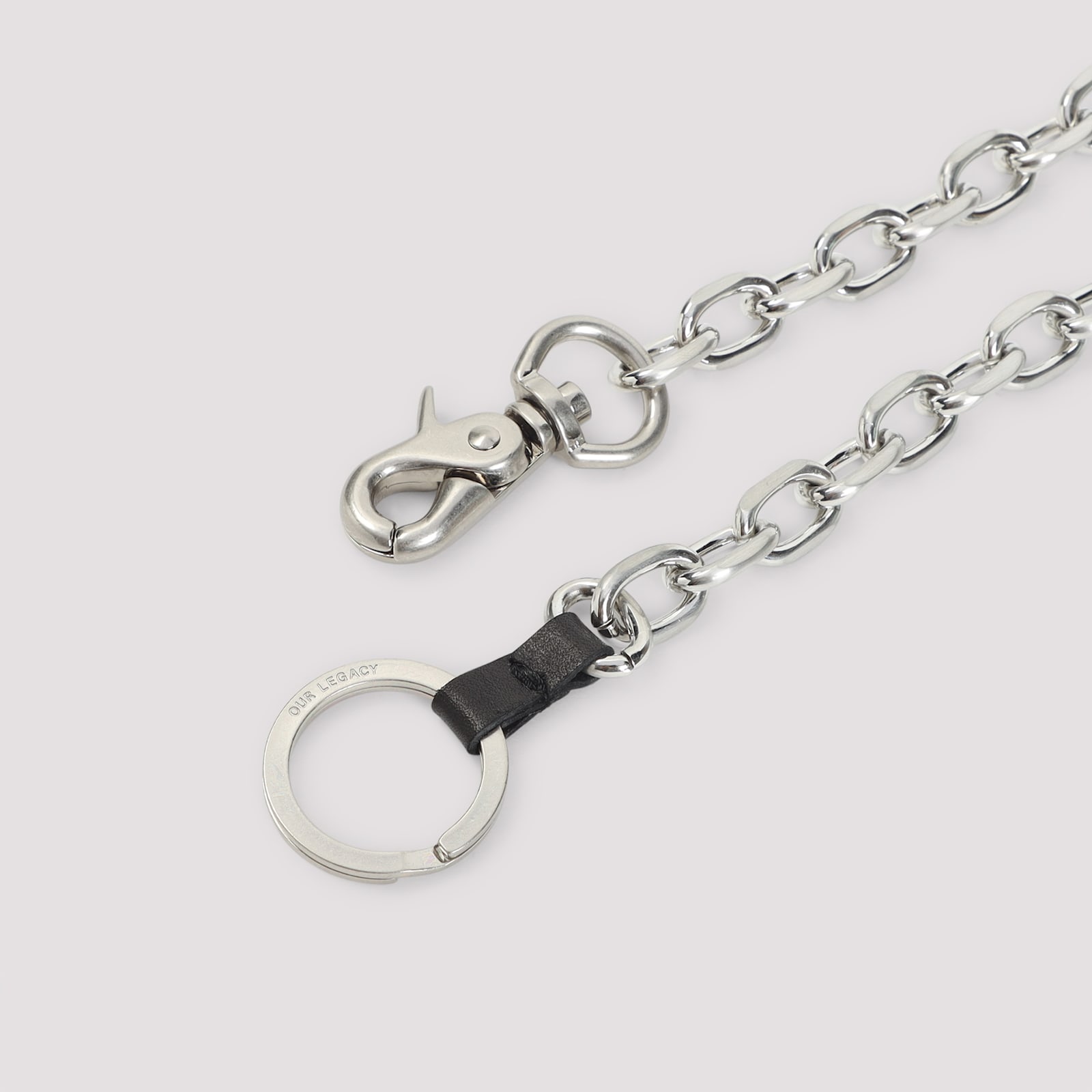 Our Legacy Ladon Matte Nickel Key Ring In Metallic