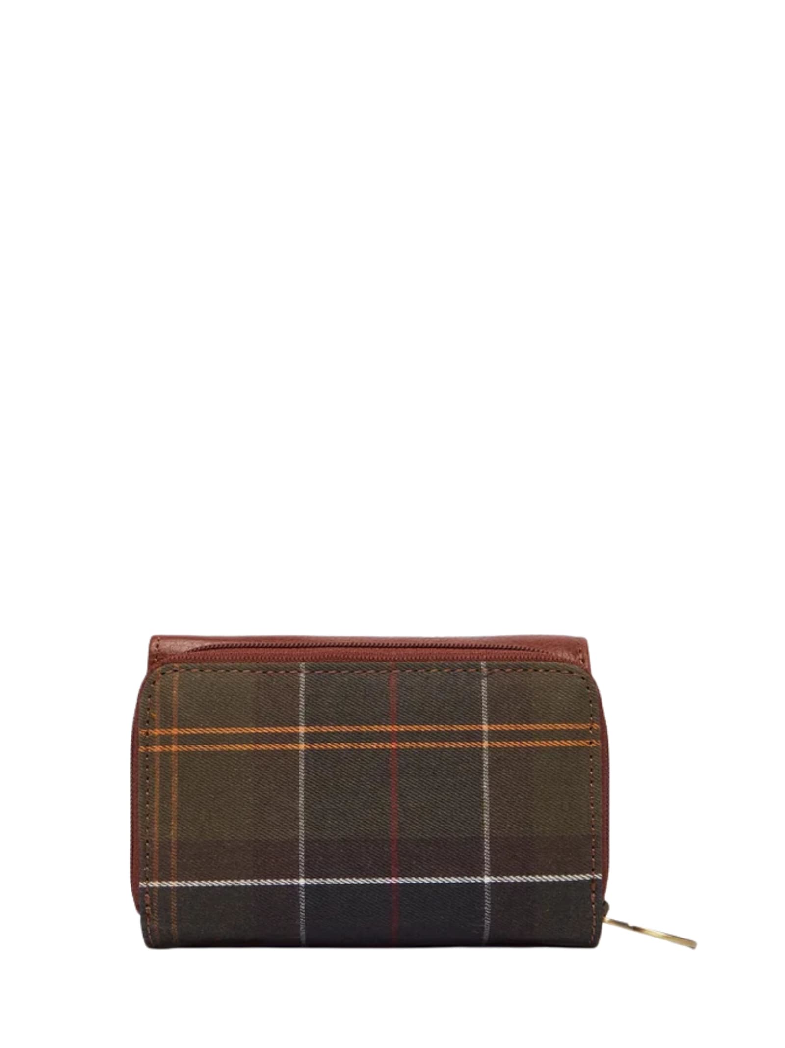 Barbour Leather And Fabric Wallet In Brown