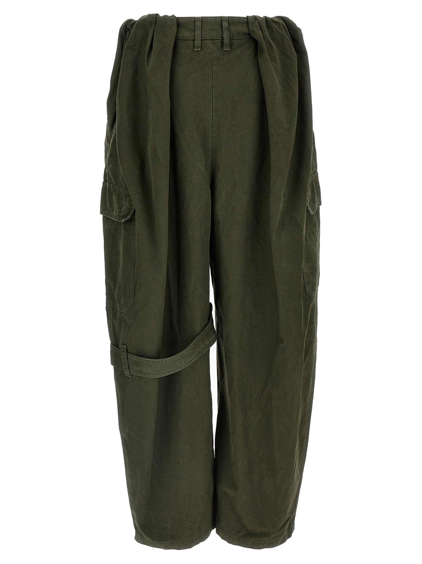 Shop Loewe Balloon Cargo Pants In Green