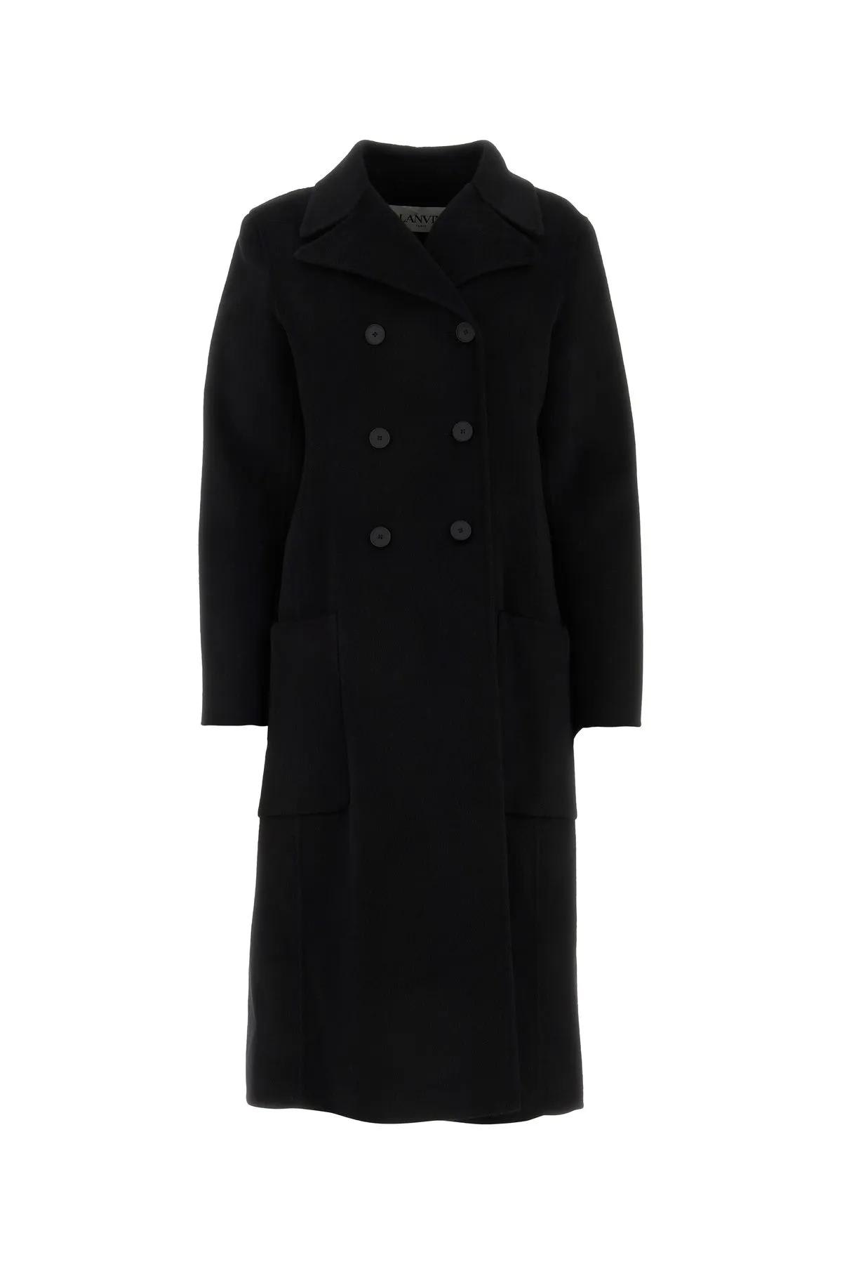 Shop Lanvin Black Cashmere Coat
