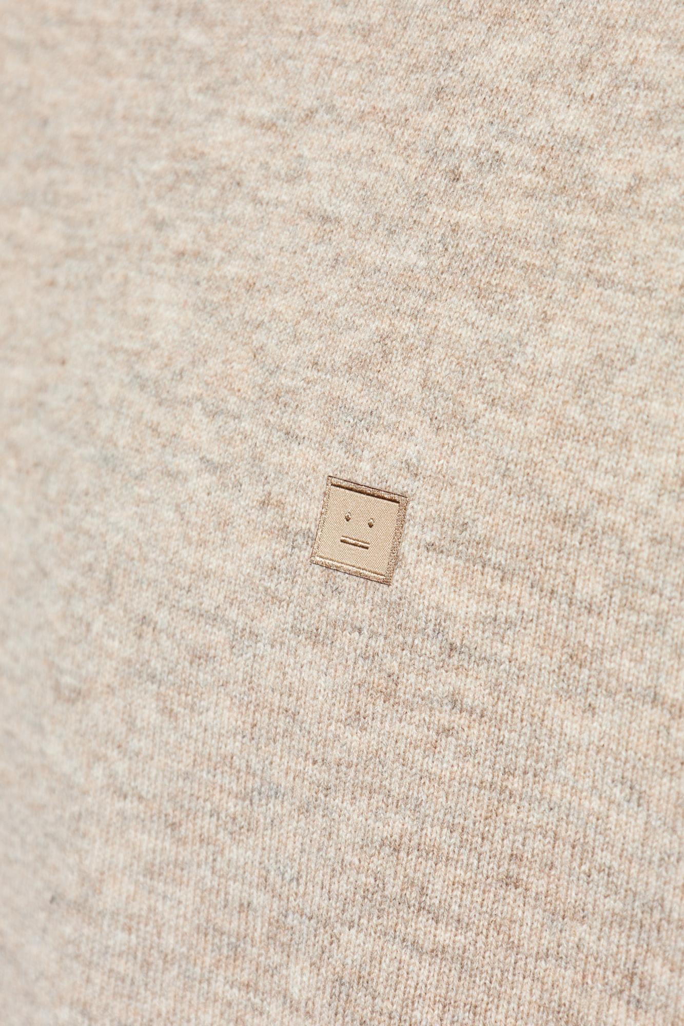 Acne Studios Wool Sweater With Logo In Gray