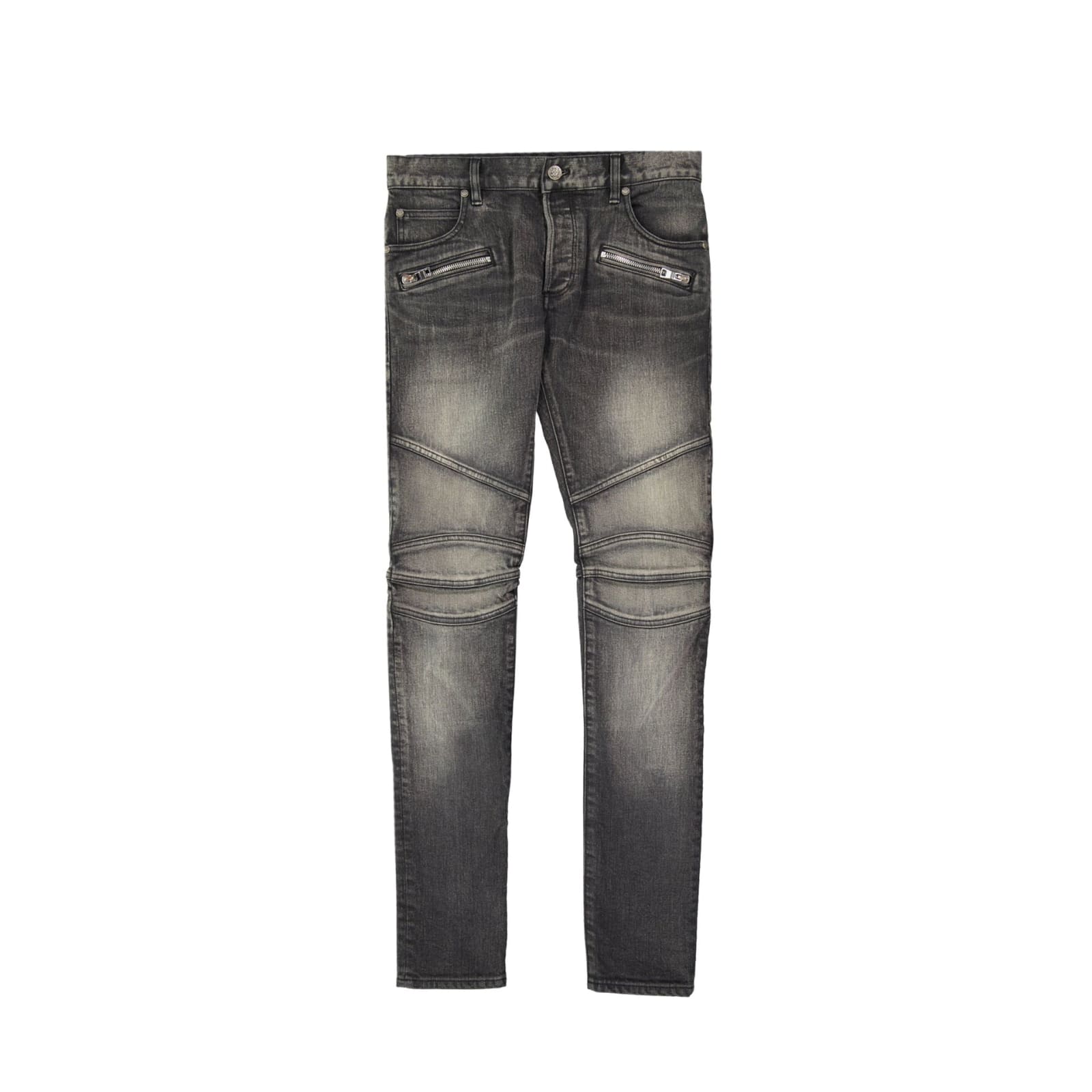 Balmain Denim Jeans In Gray