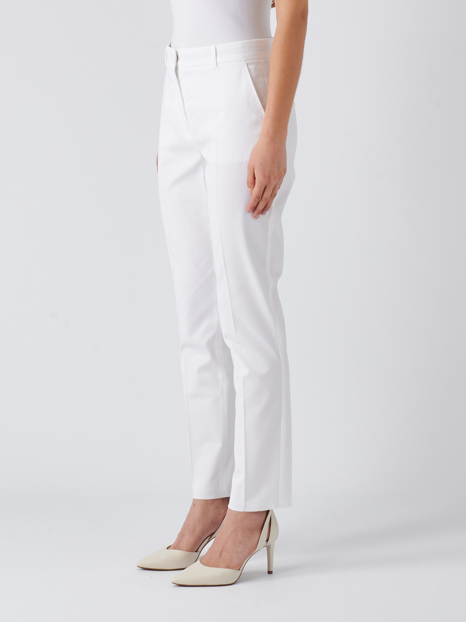 Shop Max Mara Stemma Trousers In Bianco