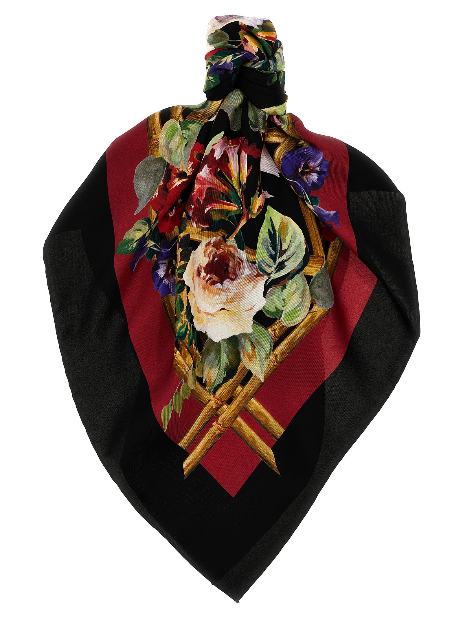 Shop Dolce & Gabbana Floral Print Scarf In Multicolor