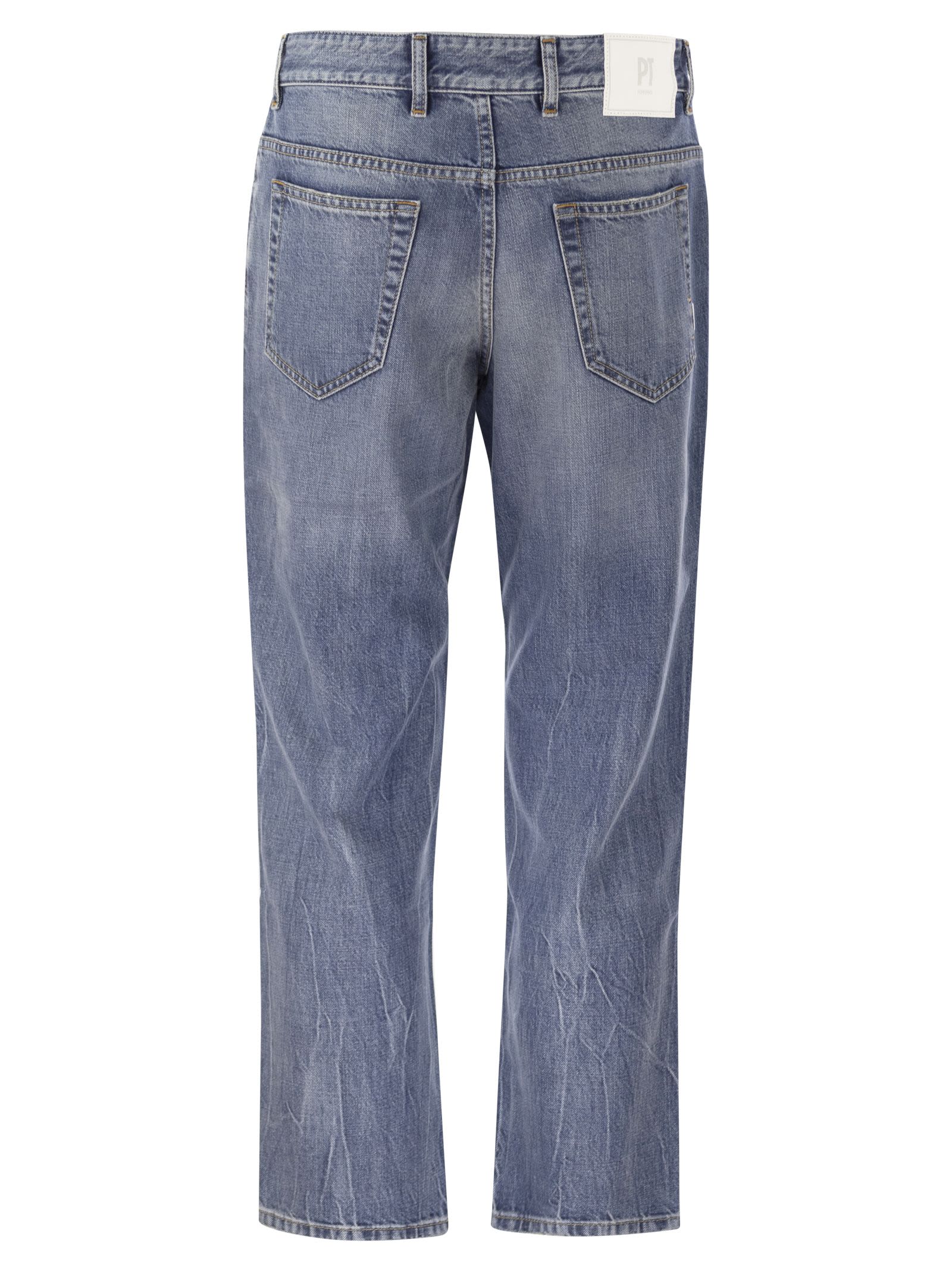 Shop Pt01 Rebel- Straight-leg Jeans In Medium Denim