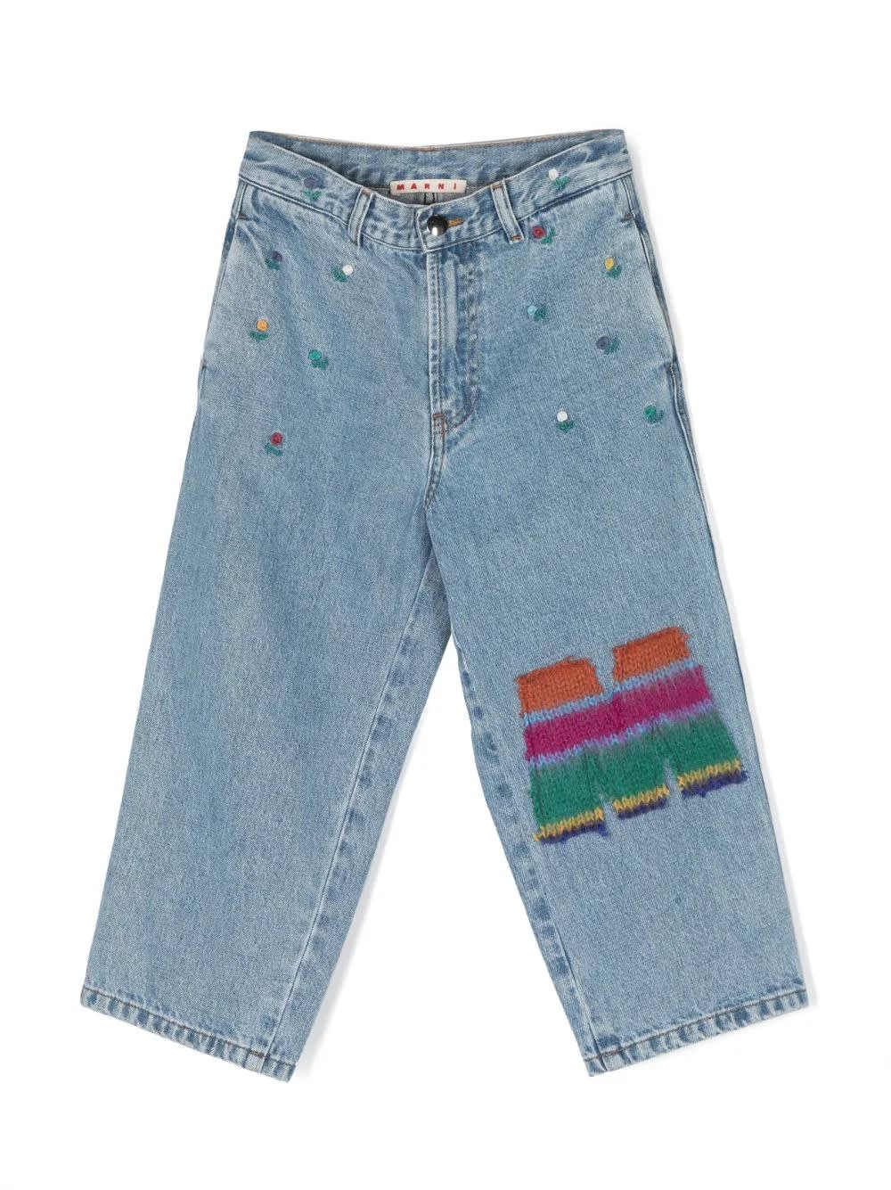 MARNI JEANS WITH EMBROIDERY