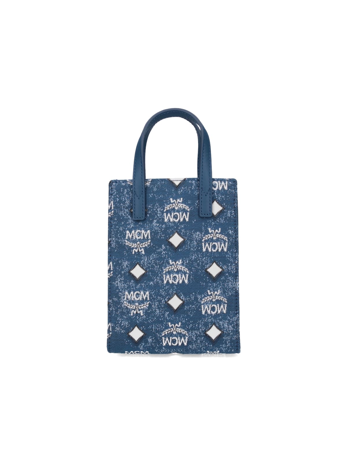 Shop Mcm Aren Mini Tote Bag In Blue