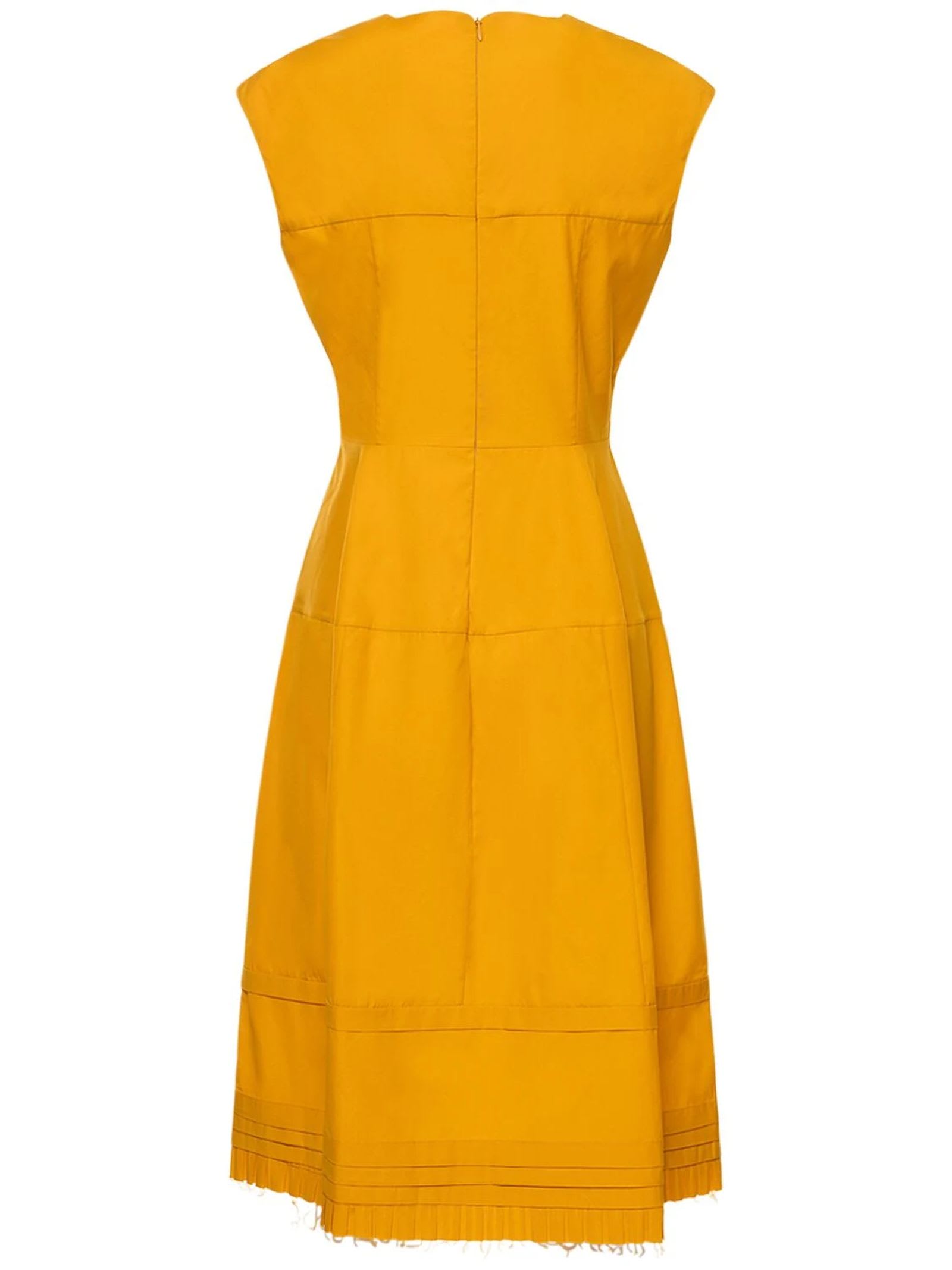 Shop Marni Midi Dress Bio Cotton Poplin In Orange