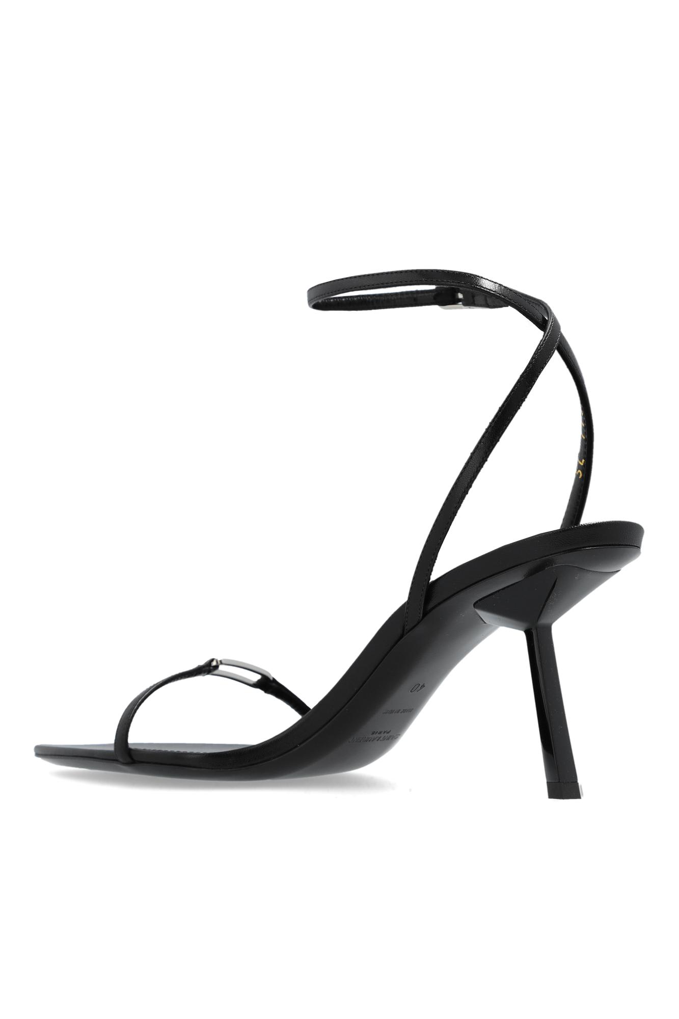 Shop Saint Laurent Kitty Sandals In Black