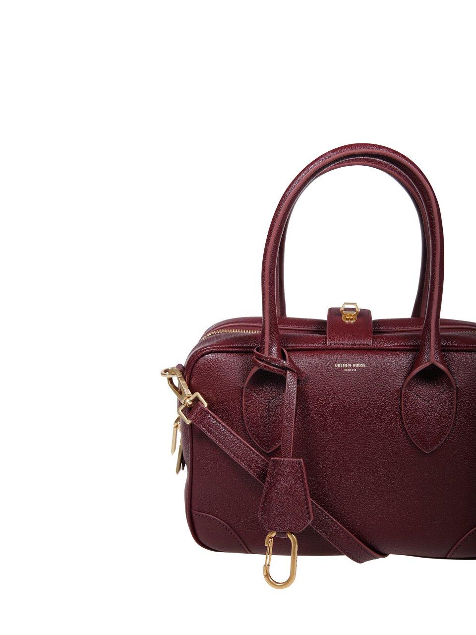 Shop Golden Goose Logo Printed Tote Bag In Bordeaux