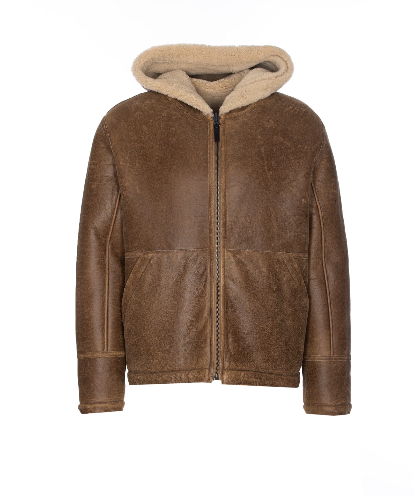 Yves Salomon Reversible Aviateur Shearling Jacket In Nude