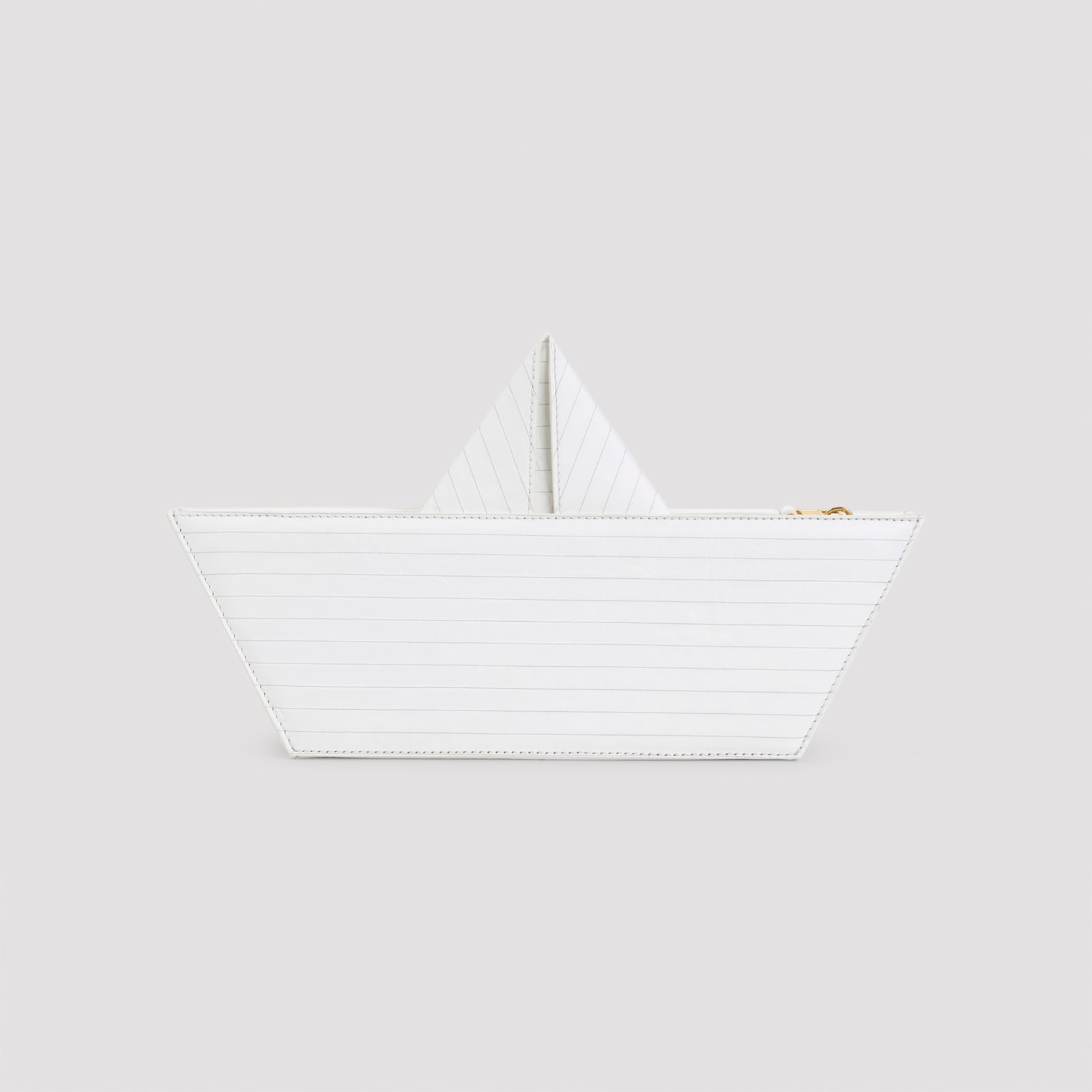 Moschino Paper Boat-inspired Shoulder Bag In Smooth Goat Leather