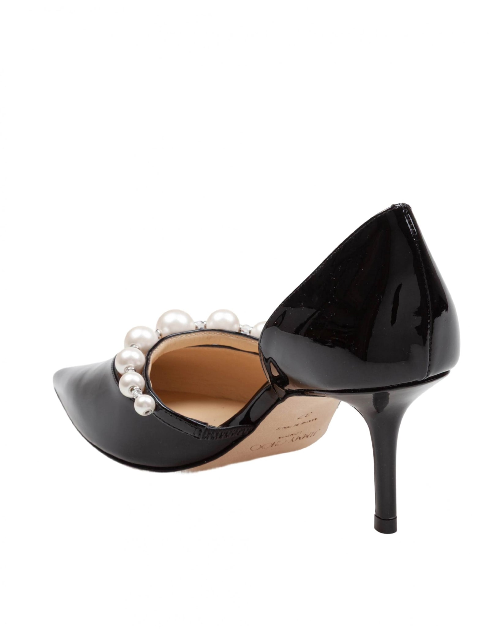 Jimmy Choo Aurelie 65 Patent Leather Pumps With Applied Pearls In Black