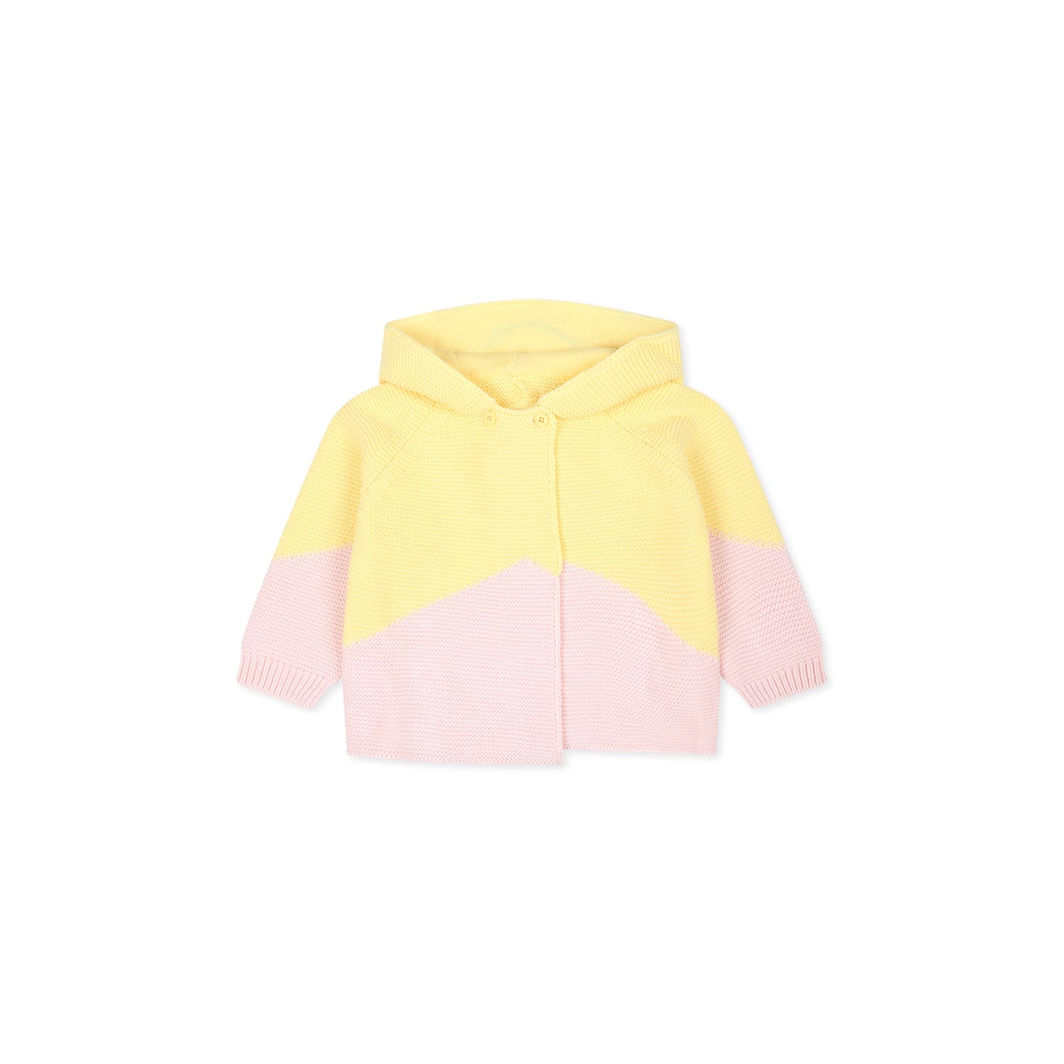 Stella Mccartney Pink Cardigan For Baby Girl With Star In Multi