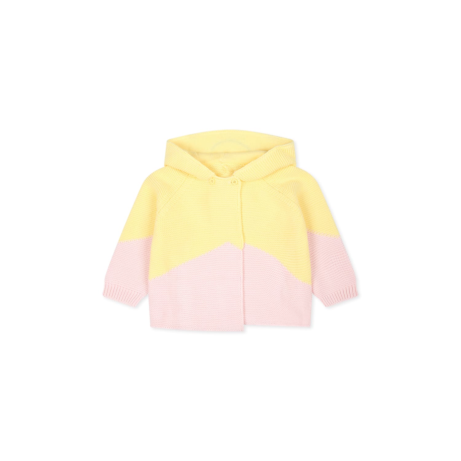 Shop Stella Mccartney Pink Cardigan For Baby Girl With Star In Multicolor